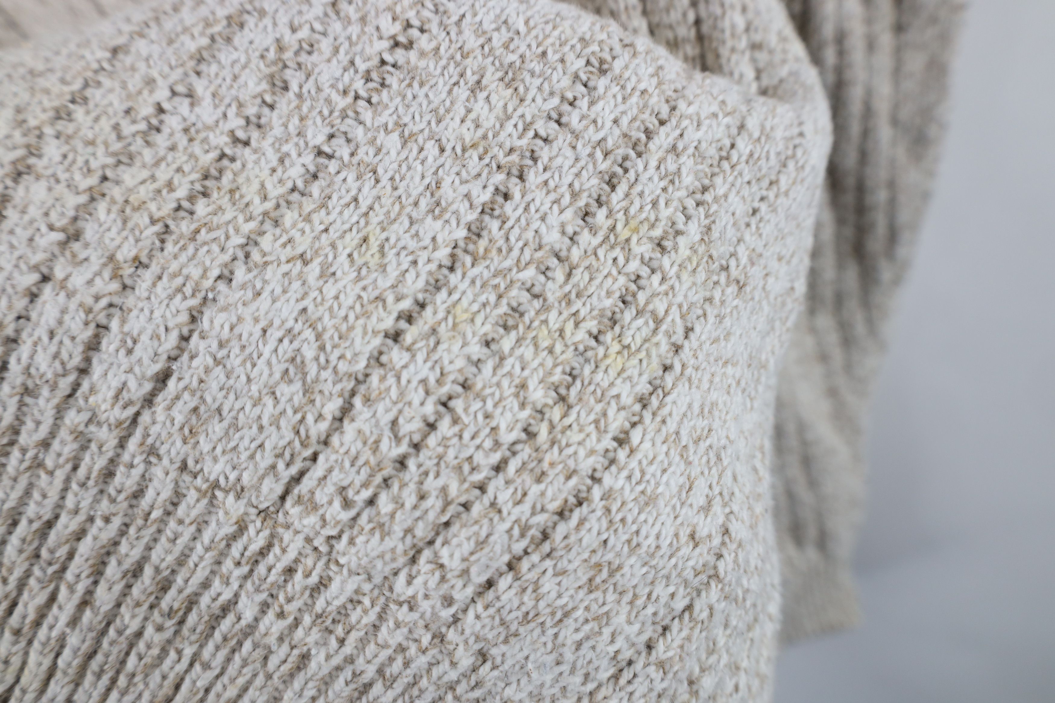 Vintage Vintage 90s Streetwear Ribbed Knit Henley Sweater Beige USA Size US XL / EU 56 / 4 - 10 Thumbnail