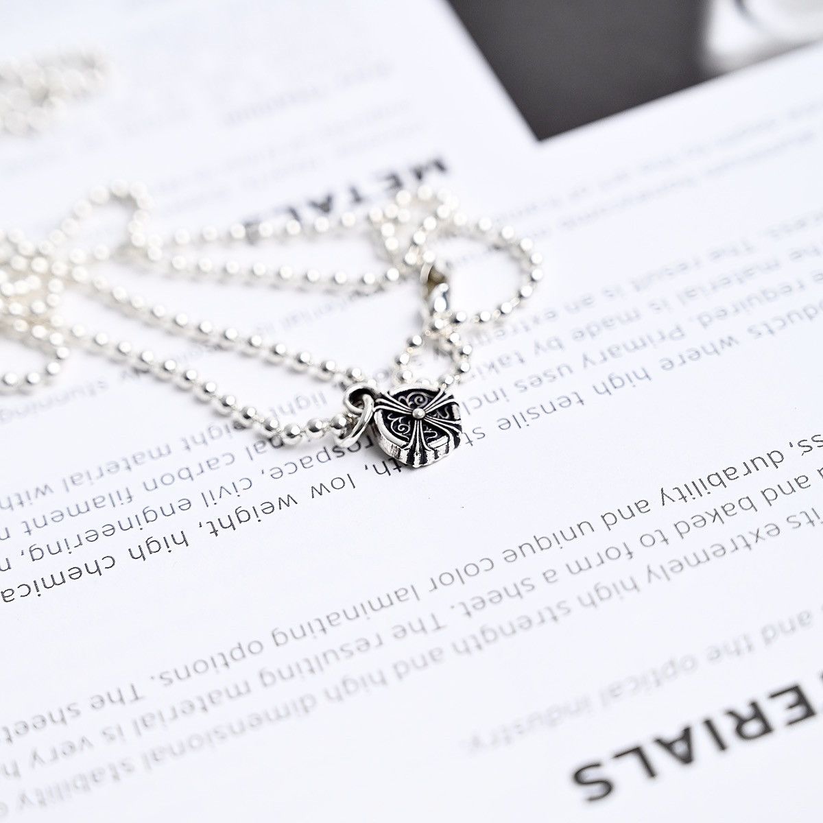 Chrome Hearts CHROME HEARTS PEACE SIGN BALL CHAIN NECKLACE SILVER Size ONE SIZE - 4 Thumbnail