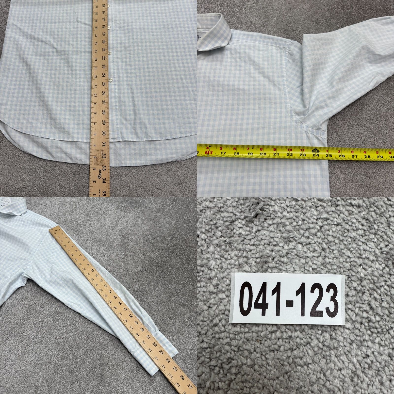 Charles Tyrwhitt Charles Tyrwhitt Classic Fit Gingham Dress Shirt Mens 17/35 Blue White Check Top Shirt Size US XL / EU 56 / 4 - 9 Thumbnail