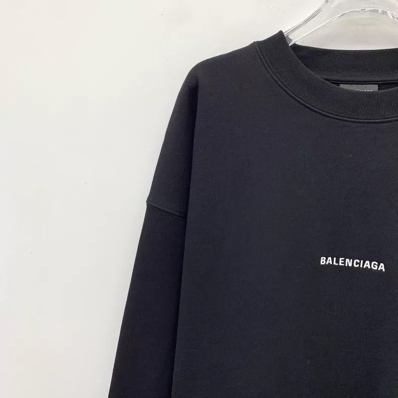 Balenciaga Balenciaga Black Logo Letter Embroidered Cotton Crew Neck Size US M / EU 48-50 / 2 - 3 Thumbnail