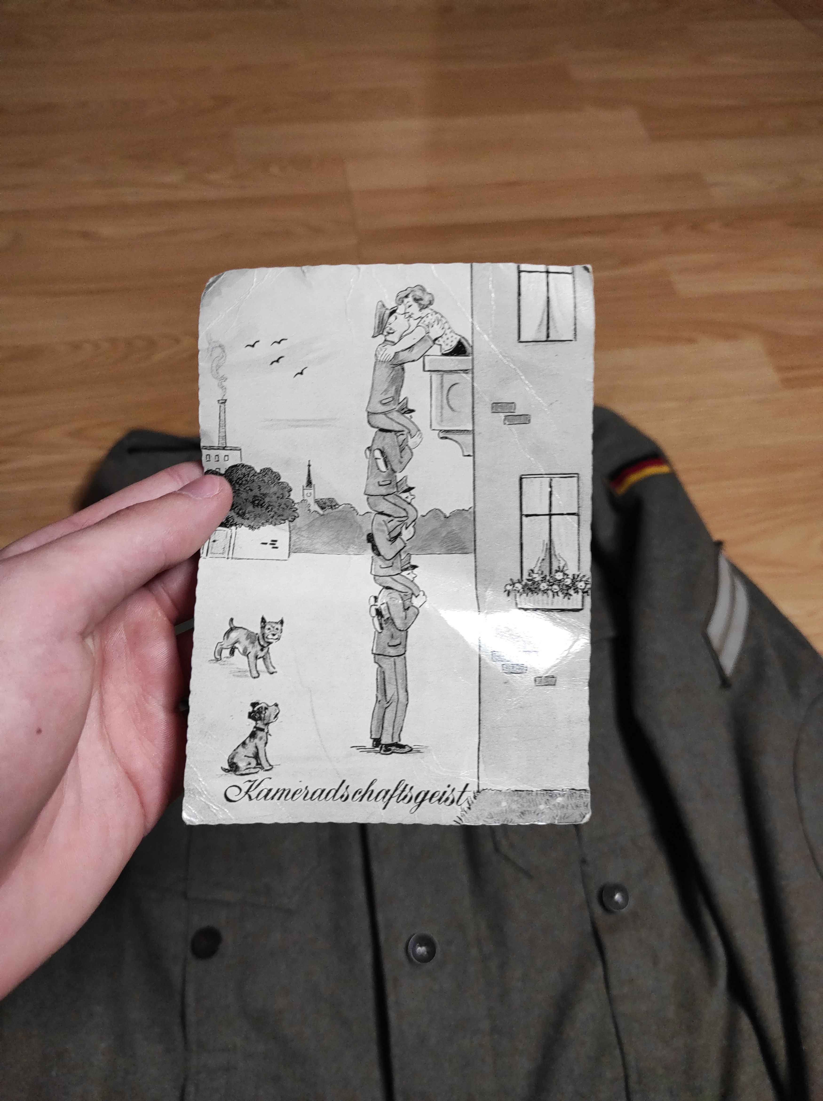 Vintage **1960s German Army Coat with Postcard** Size US M / EU 48-50 / 2 - 4 Thumbnail