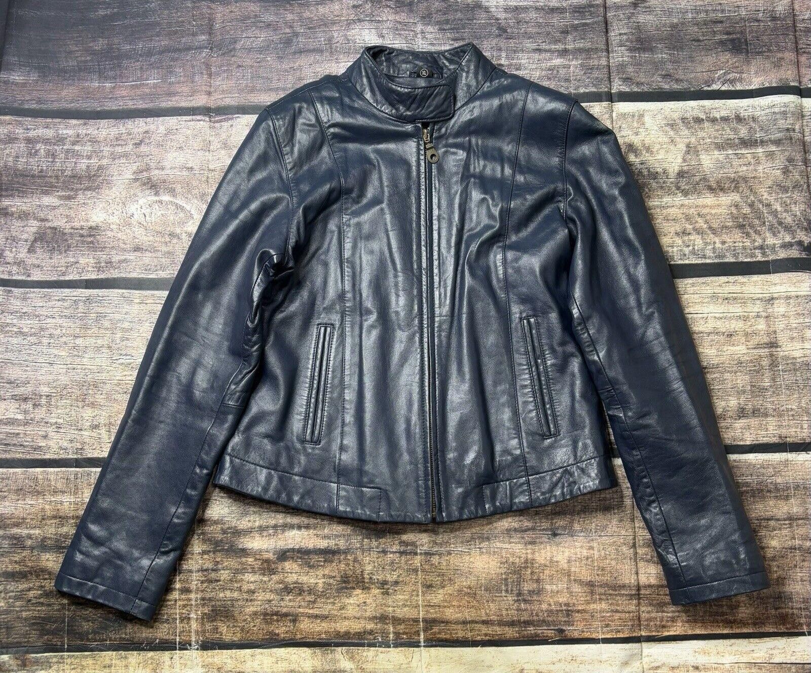 The Leather Company New York Jacket Women's XL Blue VTG