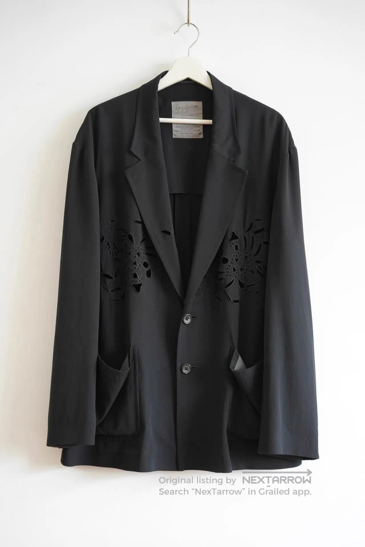 Yohji Yamamoto Black Blazer with Embroidered Cut. Size US M / EU 48-50 / 2 - 1 Thumbnail