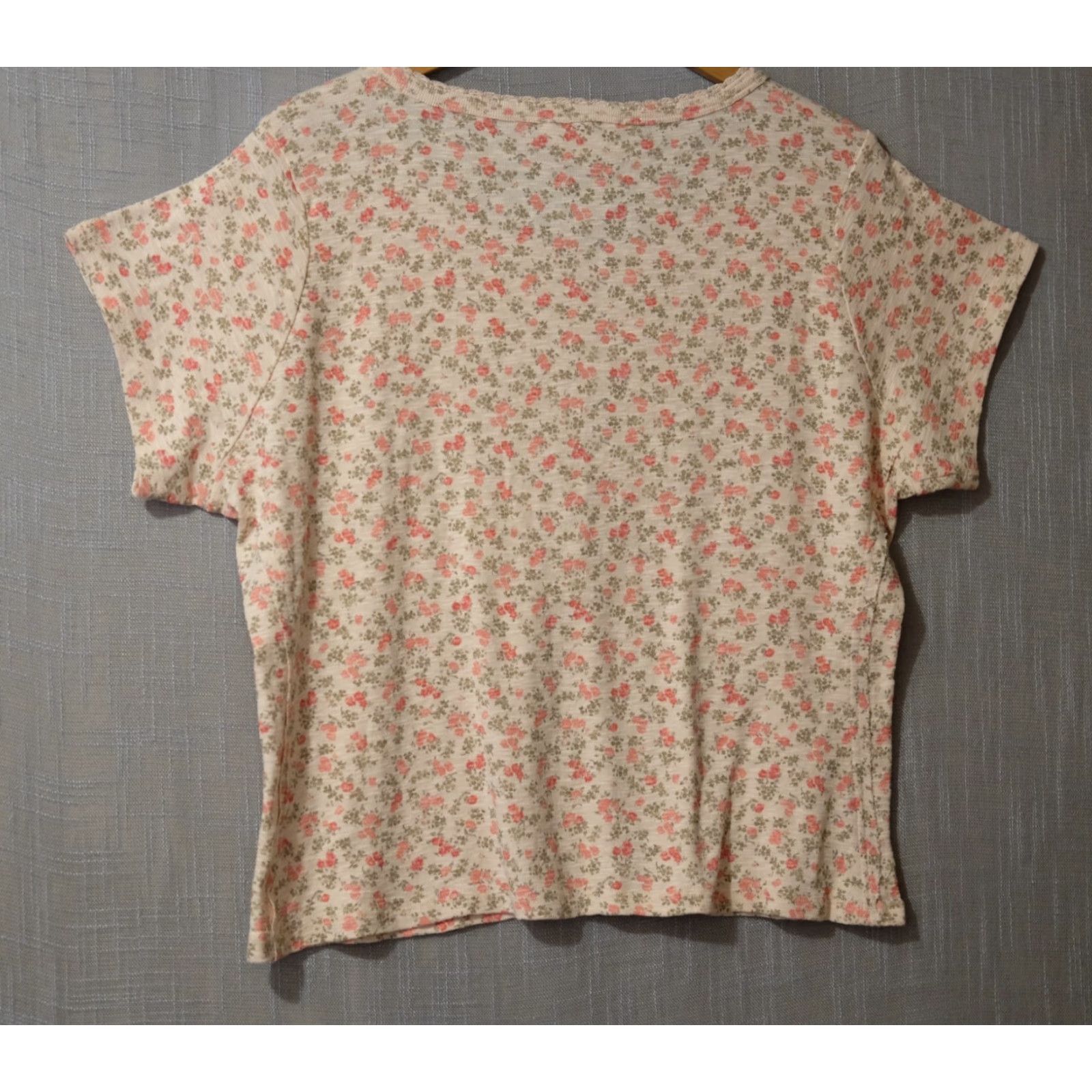 Lucky Brand Nwot! Lucky Brand Short Sleeve Henley Neck Top Floral Pink Womens XXL #A16-21 Size XXL / US 16-18 / IT 52-54 - 5 Thumbnail