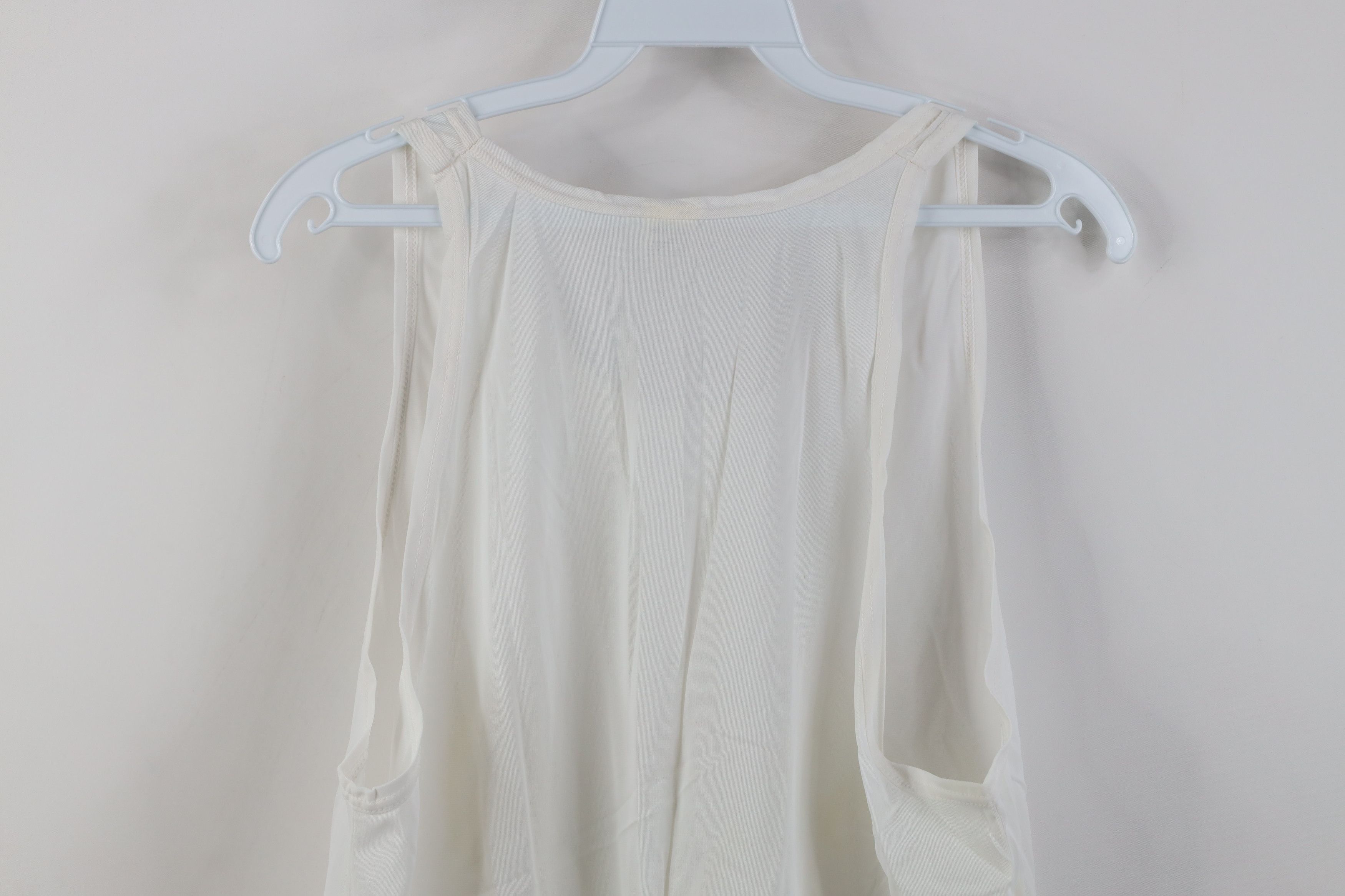 Vintage Vtg 70s Streetwear Sheer Tank Top T-Shirt White Nylon USA Size US L / EU 52-54 / 3 - 10 Thumbnail