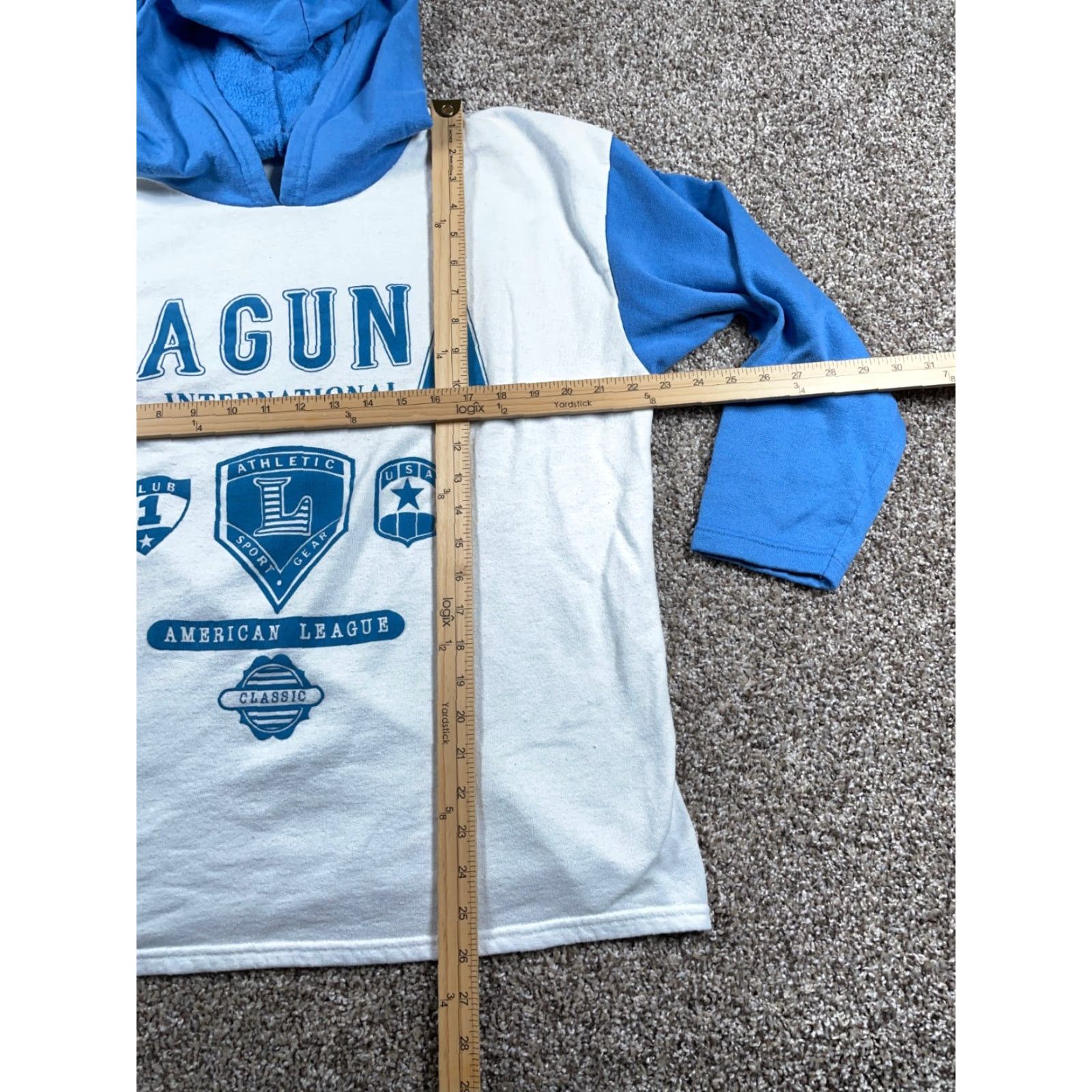 Vintage Vintage VTG 90s Laguna International Equipment Hoodie Adult Large White Blue Sweatshirt Size US L / EU 52-54 / 3 - 5 Thumbnail