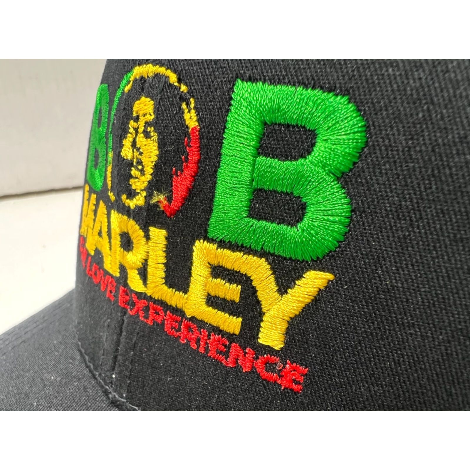 Vintage Bob Marley Snapback Hat Men One Size Black Canvas 60% Cotton 40% Polyester Official Licensed One Love Experience Size ONE SIZE - 6 Thumbnail