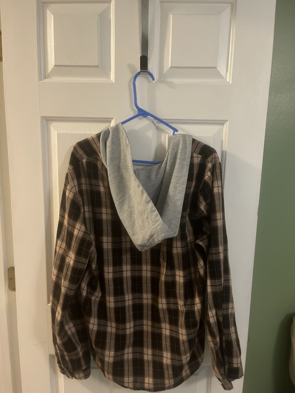 Vintage Brown Flannel With Grey Hood Size US XL / EU 56 / 4 - 2 Thumbnail