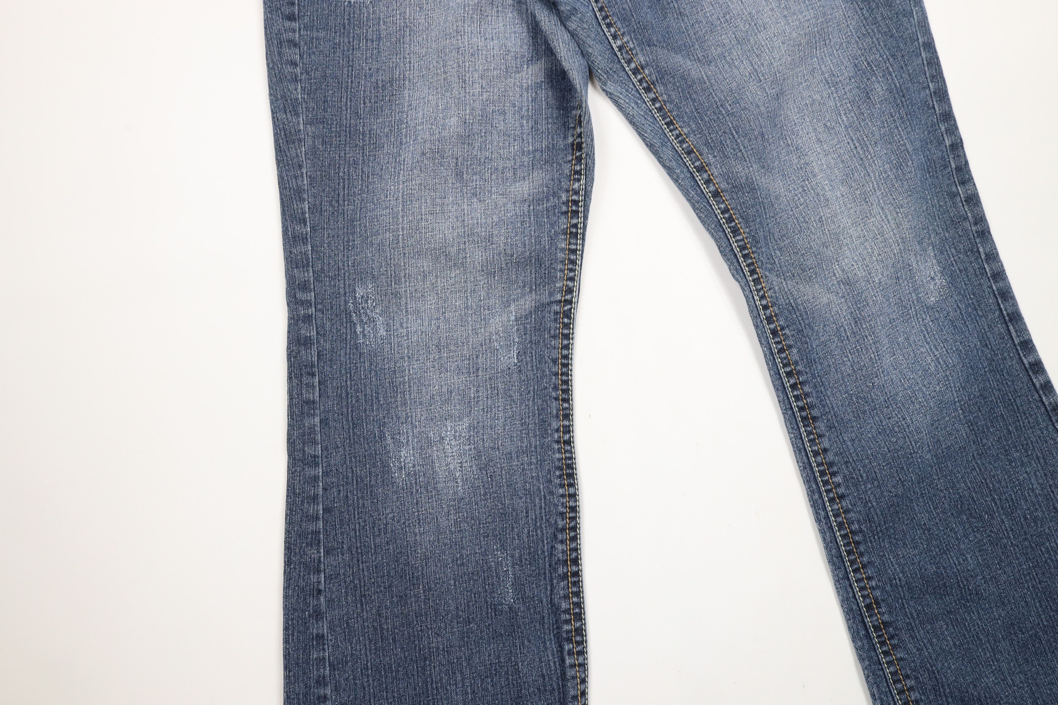 Vintage Vintage Y2K Streetwear Thick Stitch Flared Denim Jeans Size 40" / US 18 - 5 Thumbnail