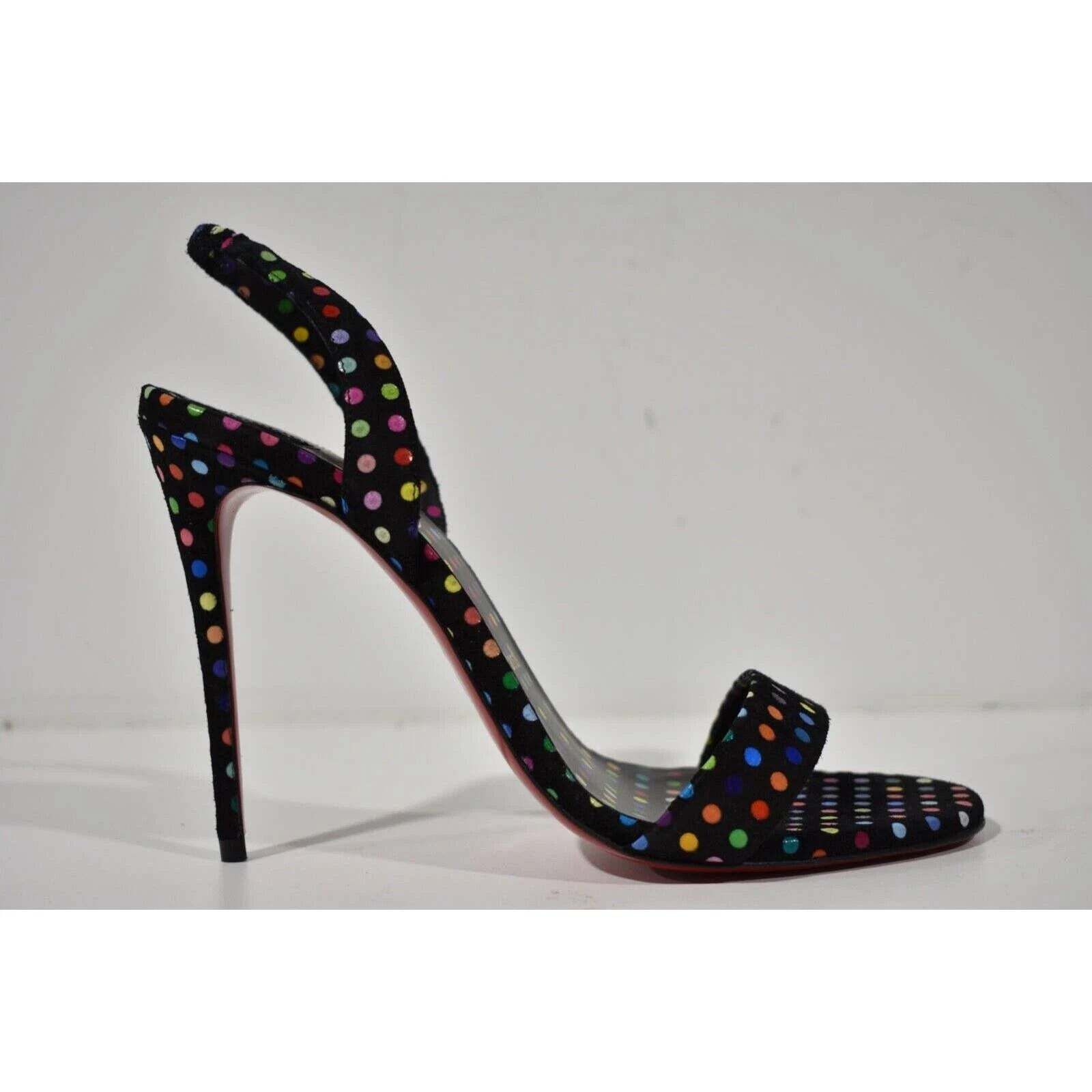Christian Louboutin Christian Louboutin O Marylin 100 Black Polka Dot Slingback Size US 8 / IT 38 - 2 Thumbnail