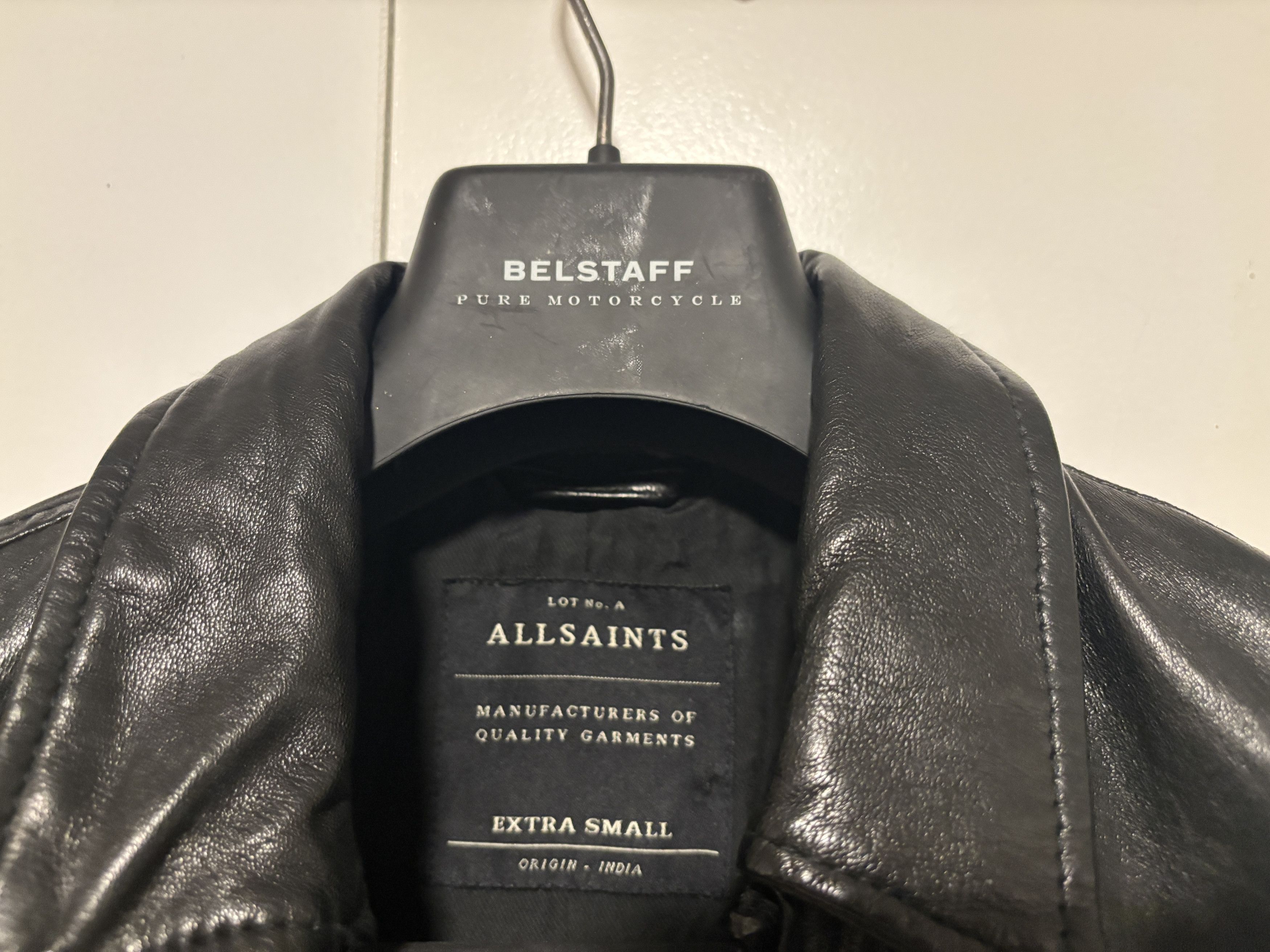 Allsaints $625 Black Leather Track Jacket - XS - Small Size US XS / EU 42 / 0 - 5 Thumbnail