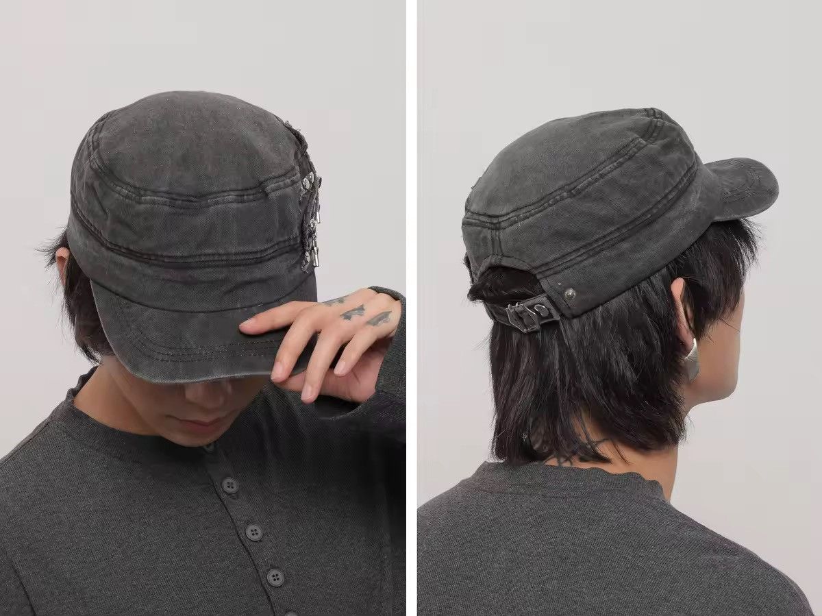 Other 2000s Distressed Punk Cap Black Faded Streetwear Washed Size ONE SIZE - 4 Thumbnail