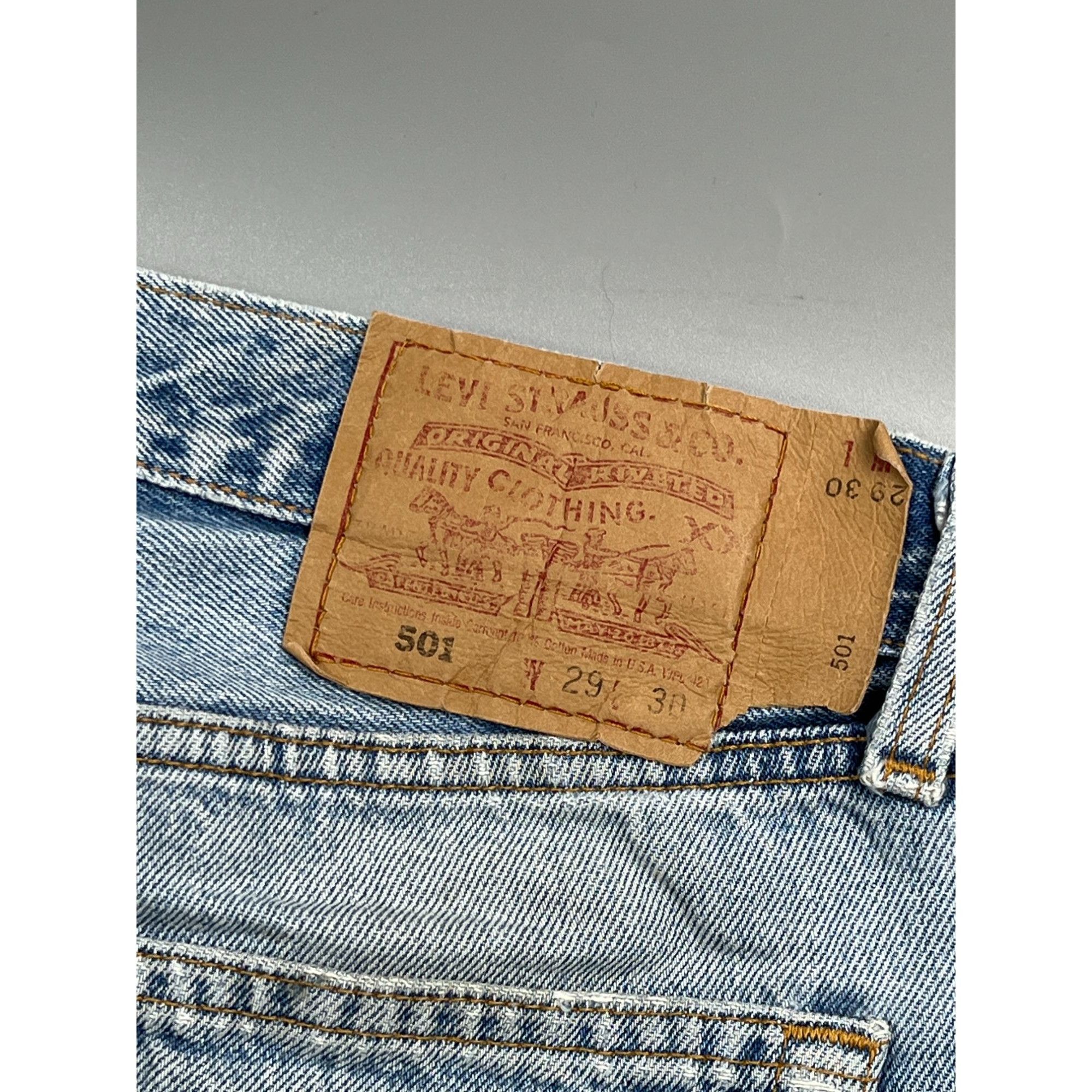 Levi's Levi’s 501 Made in USA Distressed Denim Jeans Pants (Y0902) Size 29" - 14 Thumbnail