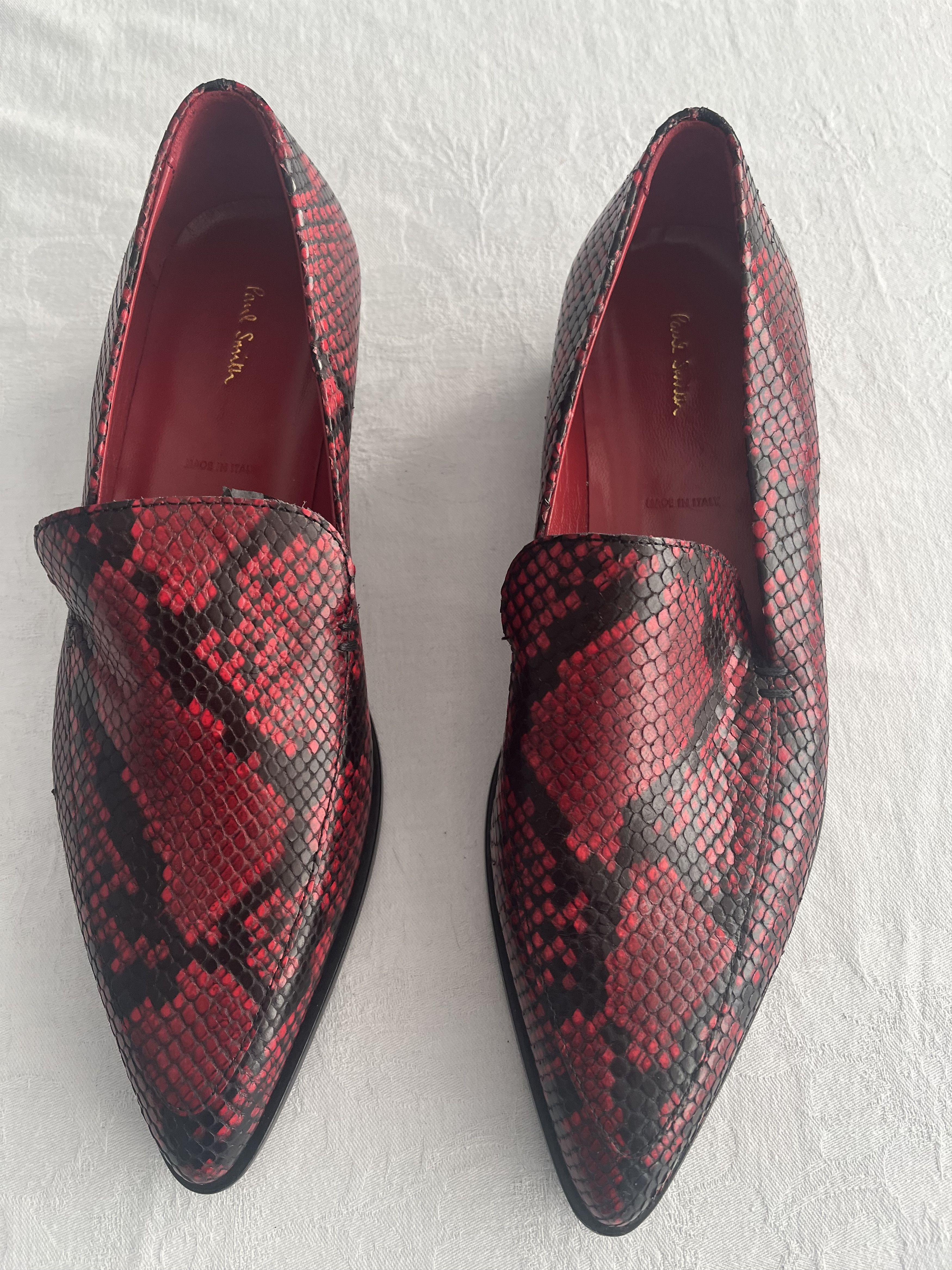Paul Smith Red and black leather snakeskin design loafers/flats Size US 10 / IT 40 - 12 Thumbnail