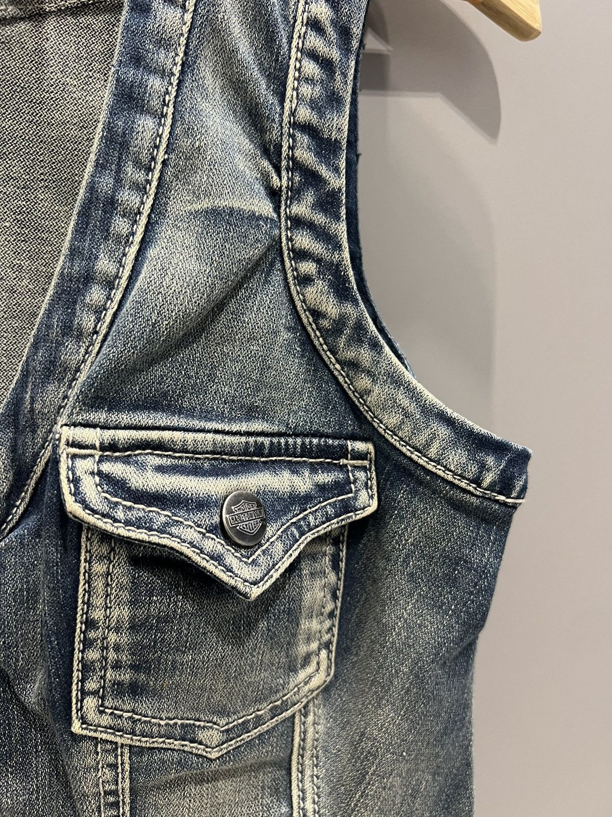 Harley Davidson Y2K Harley Davidson Vest Women's Embellished Denim Grunge Size M / US 6-8 / IT 42-44 - 11 Thumbnail
