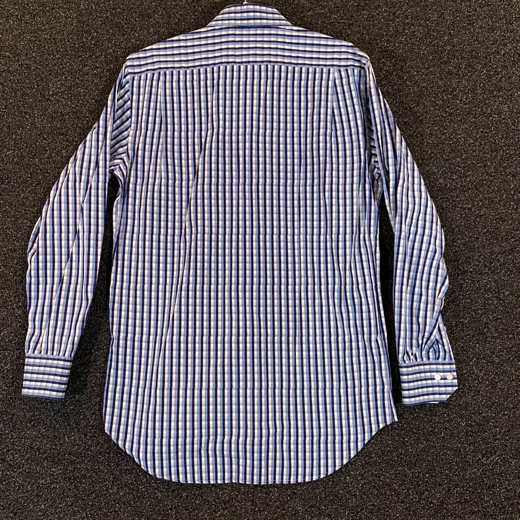 Emmett Emmett London Shirt Mens 15.5 39 cm Blue White Plaid Button Up Outdoors L/S Size US M / EU 48-50 / 2 - 7 Thumbnail