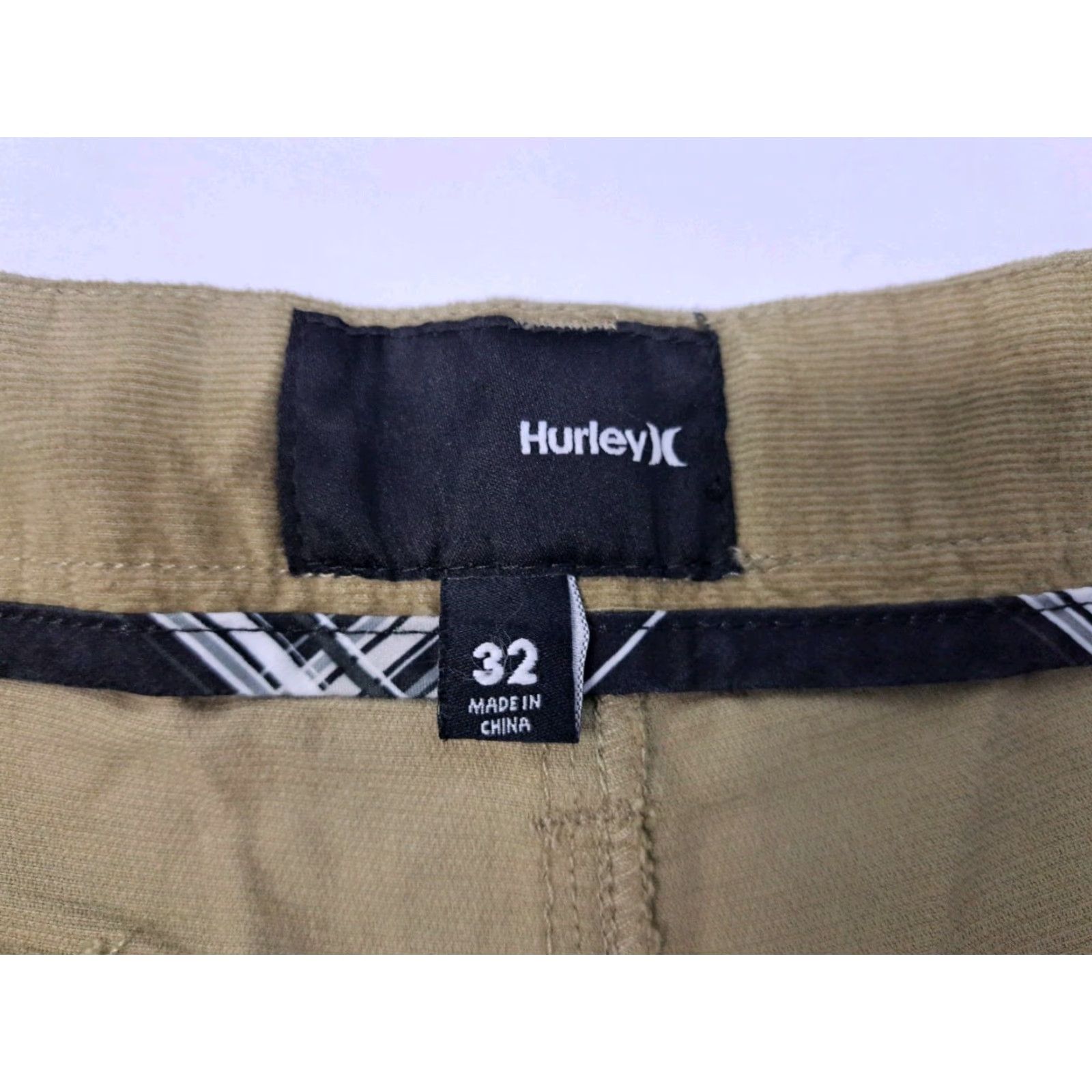 Hurley Hurley Corduroy Chino Walkshort Khaki Tan Mens Size 32 Inseam 9 Casual Beach Stretch Flat Front Zip Regular Pattern Solid 6707 Size US 32 / EU 48 - 2 Thumbnail