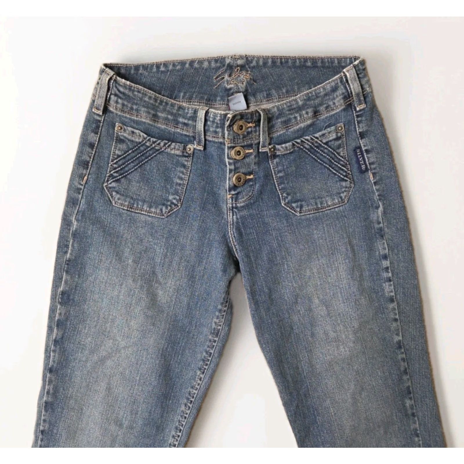 Silver Jeans Co. VINTAGE True Y2K Silver Jeans Aiko Low Rise Flare Jeans Womens 27 31in Inseam Size 27" / US 4 / IT 40 - 2 Thumbnail