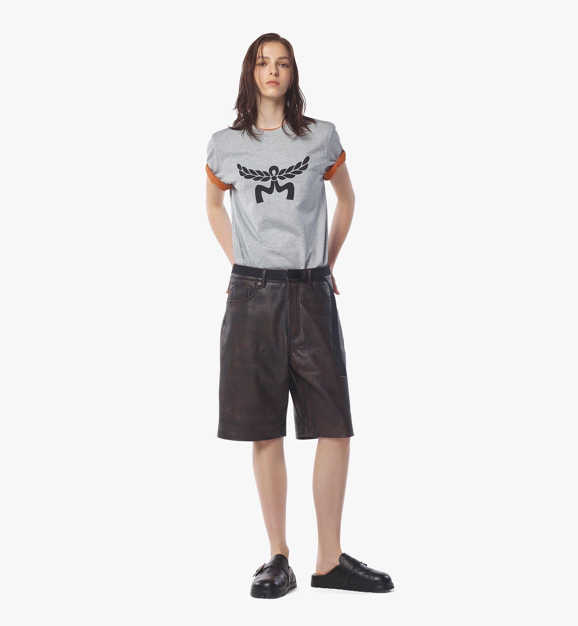 MCM o1mt1gz0925 Laurel Logo Print T-Shirt in Grey Size XL / US 12-14 / IT 48-50 - 2 Thumbnail