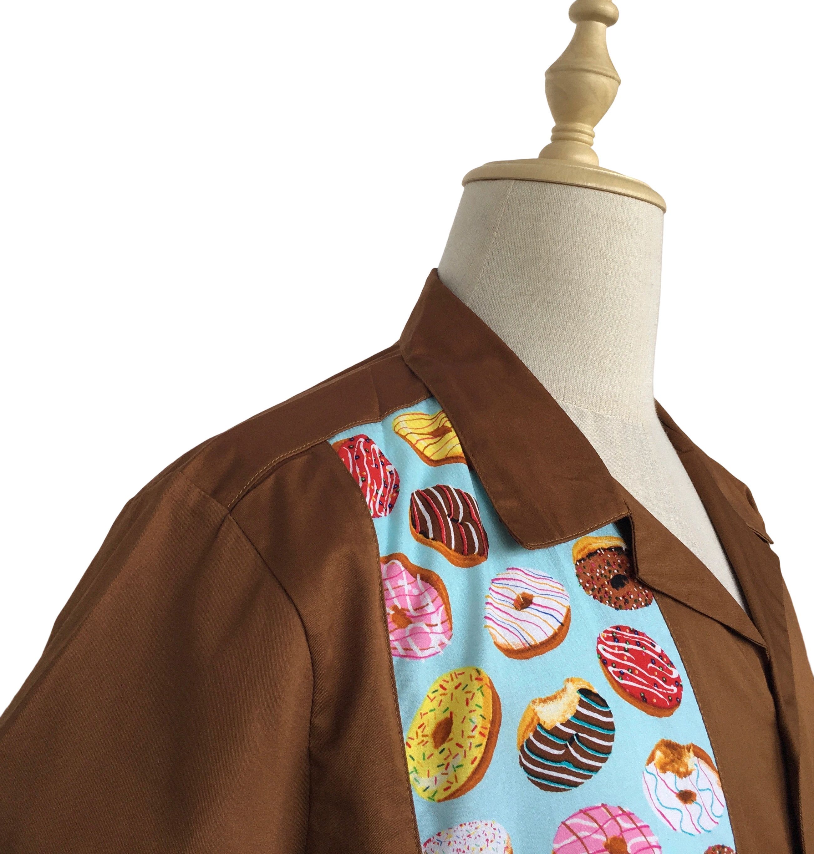Other Men's Retro Style Doughnut Pattern Brown Shirts Size US XXL / EU 58 / 5 - 6 Thumbnail