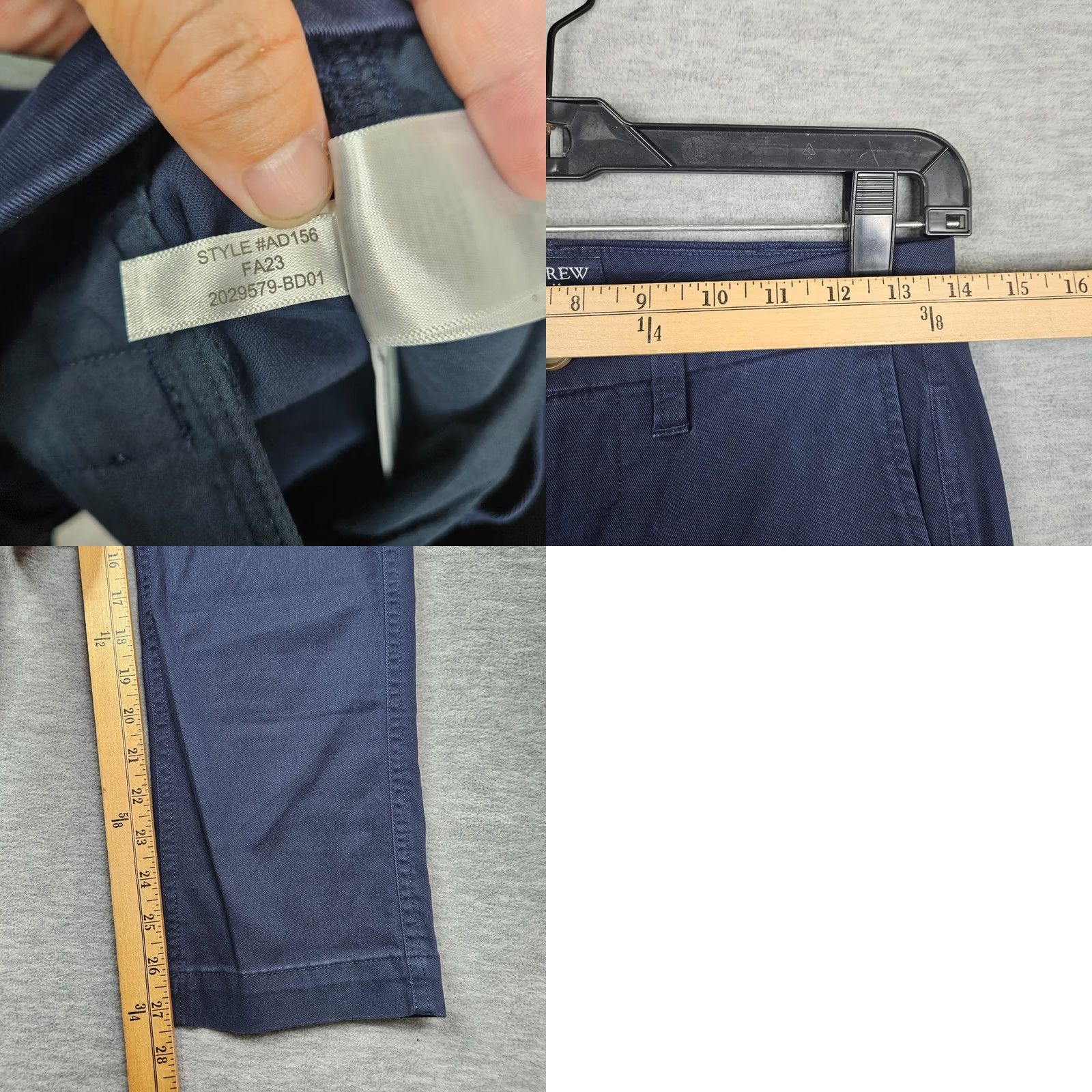 J.Crew J.CREW Chino Pants Navy Blue Casual Mid Rise 00 Regular Button Front Womens New Size 24" / US 00 / IT 34 - 8 Thumbnail