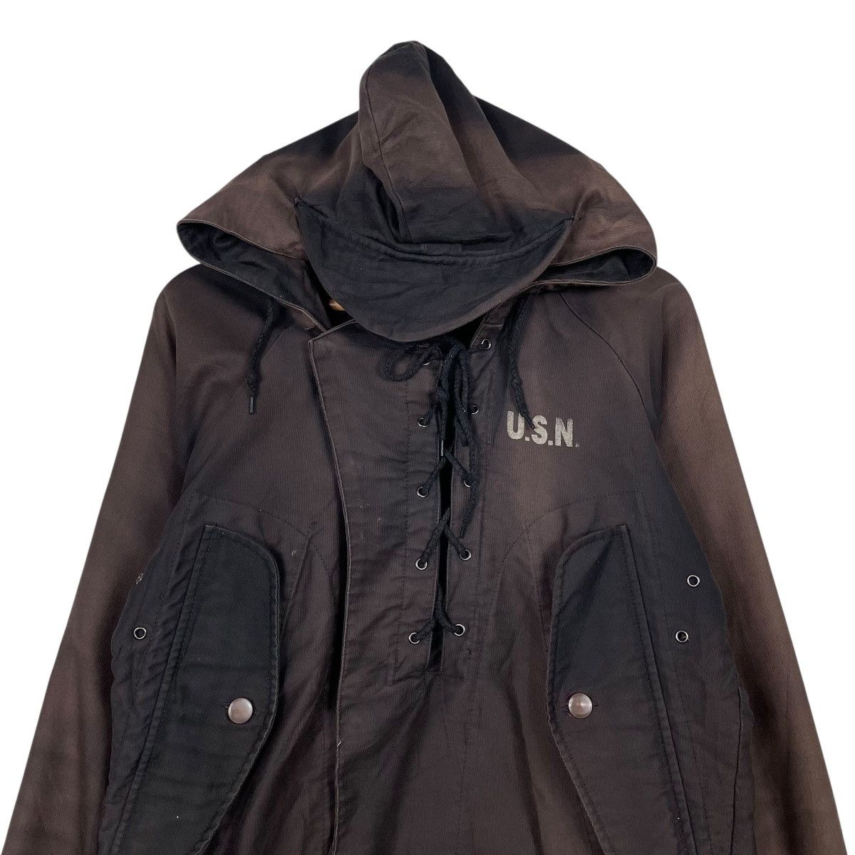 Other USN Wet Weather Faded Hooded Parka Size US S / EU 44-46 / 1 - 2 Thumbnail