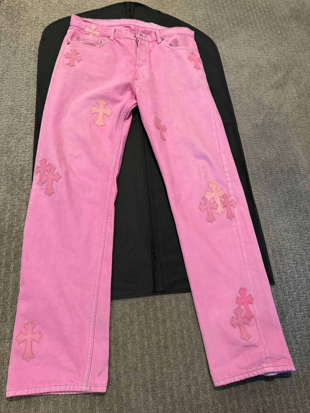 Chrome Hearts pink jeans Size US 32 / EU 48 - 2 Thumbnail