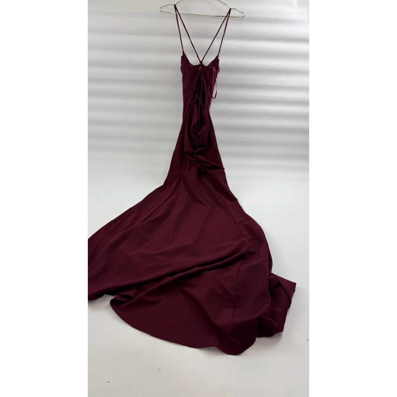 Vintage Windsor Dress Womens Small Burgundy Maxi Gown Spaghetti Strap Elegant Formal Size S / US 4 / IT 40 - 5 Thumbnail
