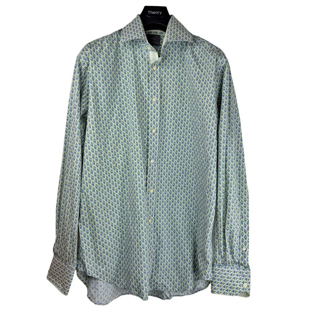 Thomas Dean THOMAS DEAN Men's Blue/Green Pattern Casual Button Down L Size US L / EU 52-54 / 3 - 3 Thumbnail