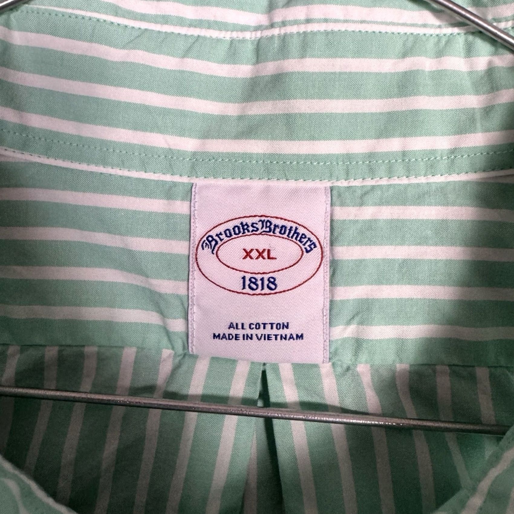 Brooks Brothers Brooks Brothers Shirt Mens 2XL 1818 Mint Stripe Logo Long Sleeve Preppy - Size 2XL Size US XXL / EU 58 / 5 - 3 Thumbnail