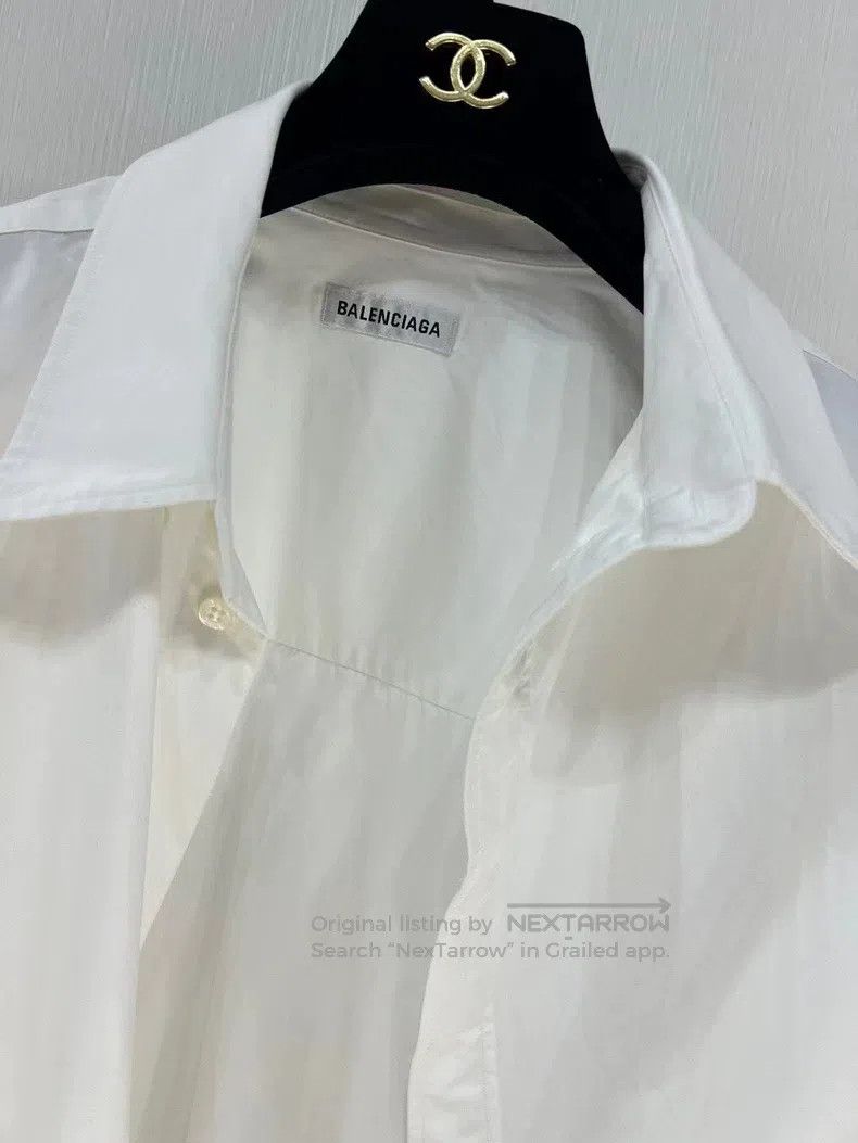 Balenciaga Balenciaga White Shirt, Asymmetrical Style Size XXS / US 00 / IT 34 - 3 Thumbnail