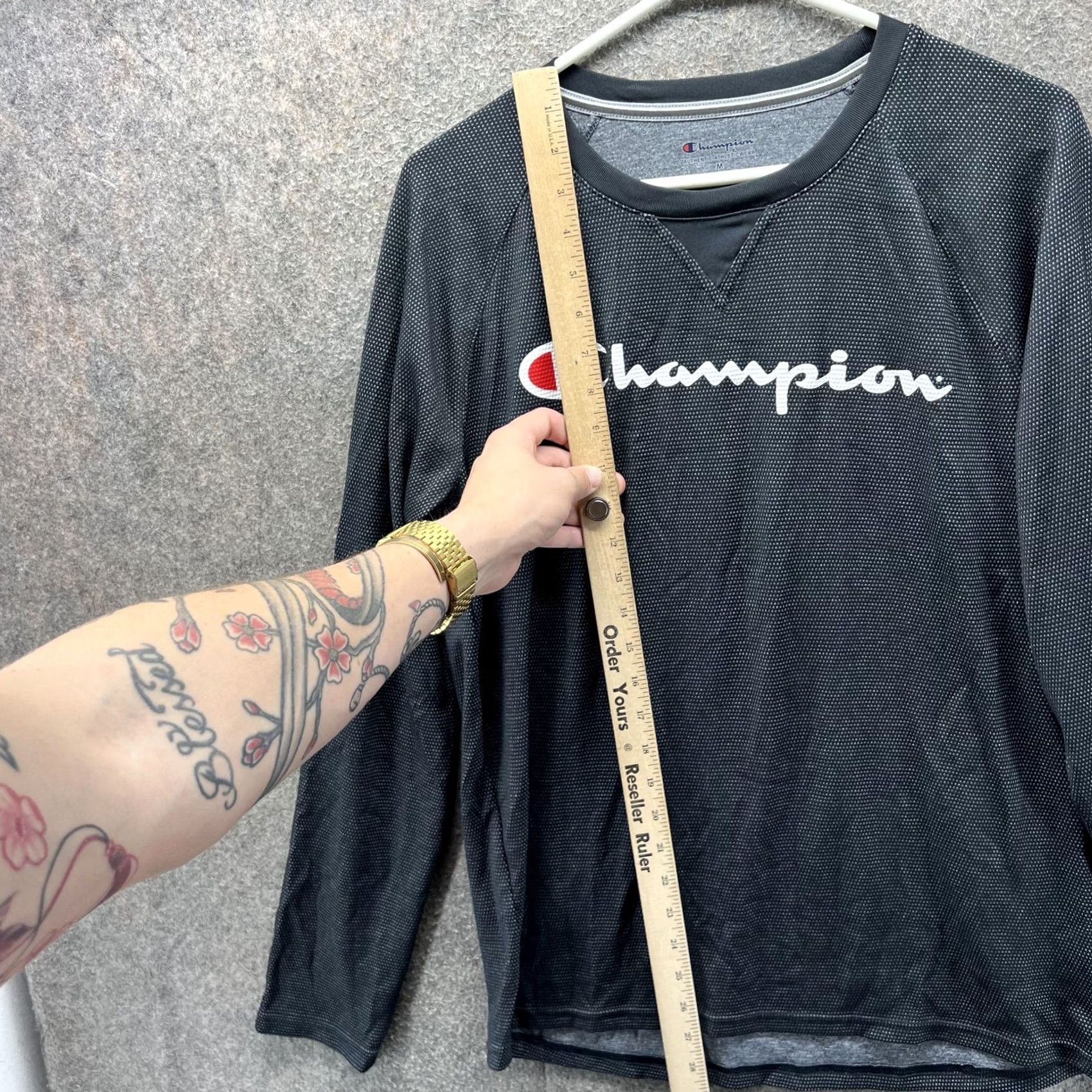 Champion Champion Shirt Mens M Gray Long Sleeve Performance Crewneck Size US M / EU 48-50 / 2 - 6 Thumbnail