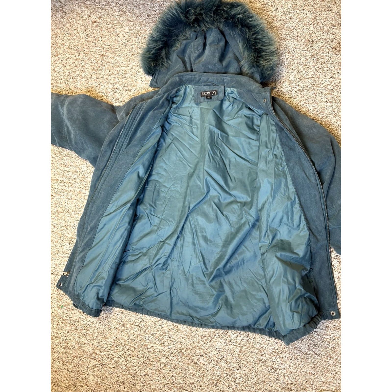 Vintage VINTAGE Bromley Sport Thermolite Women’s Green Coat Jacket Fox Fur Hood Parka Jacket Hooded 80s 90s Womens XXL Green Fox Fur Hooded Coat Jacket Size XXL / US 16-18 / IT 52-54 - 3 Thumbnail