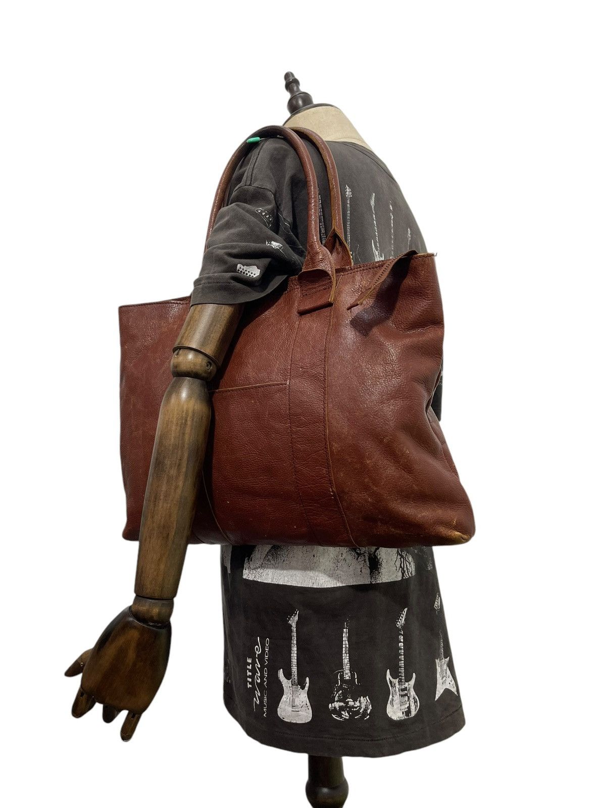 Genuine Leather Full Leather Vintage Unknown Tote Shoulder Bag 4🟩 Size ONE SIZE - 2 Thumbnail