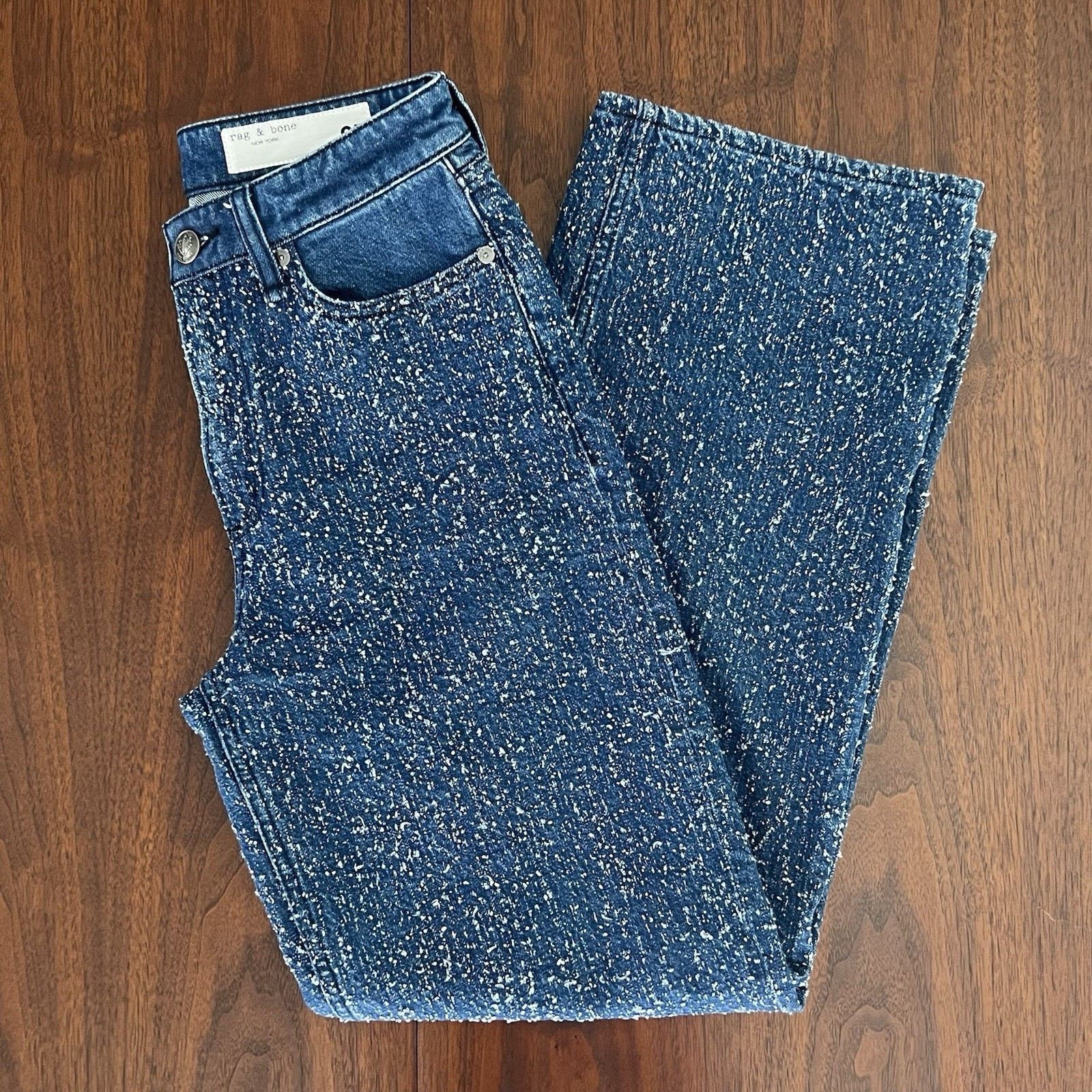 Rag & Bone rag and bone Jeans 25 Logan Mid-Rise Wide Leg Textured Size 25" / US 0 / IT 36 - 4 Thumbnail