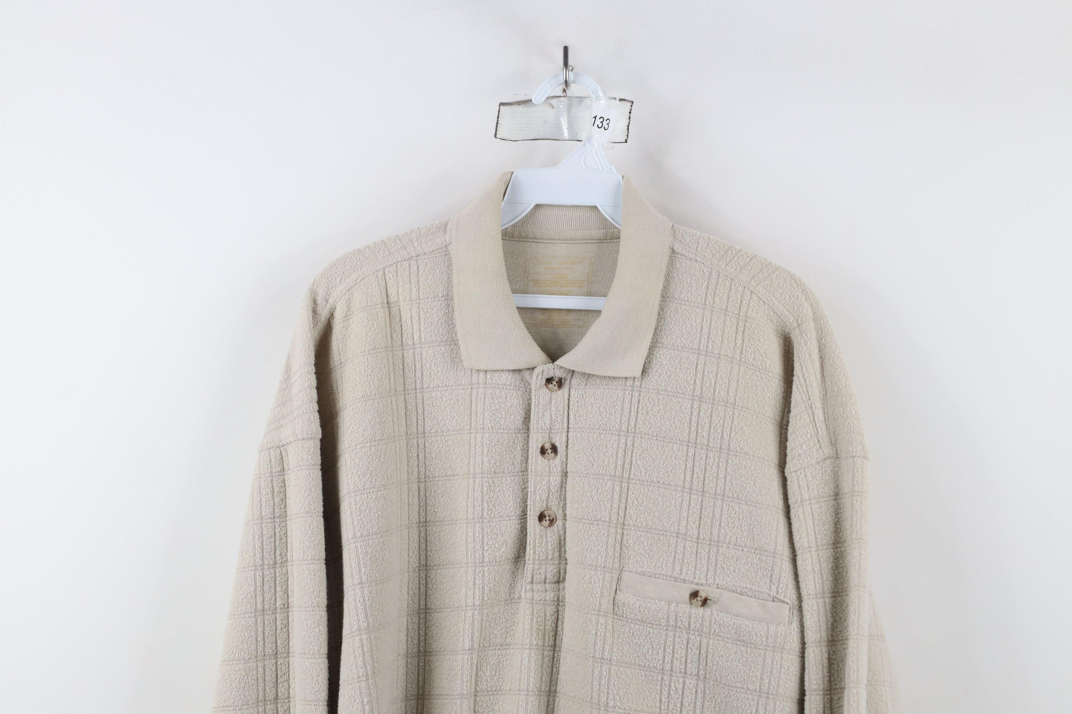 Vintage Vintage 90s Streetwear Checkered Fleece Collared Sweatshirt Size US L / EU 52-54 / 3 - 2 Thumbnail
