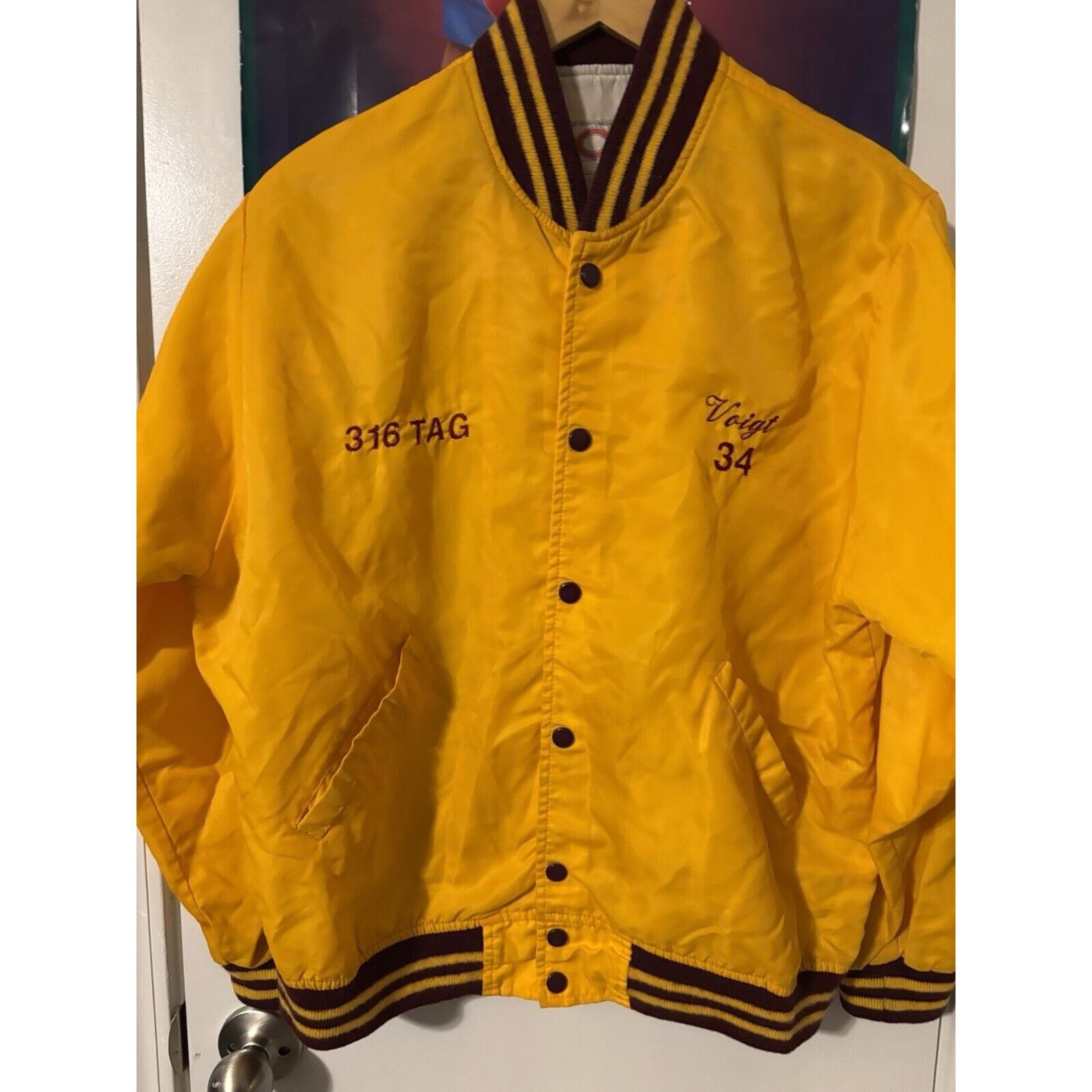Other Vintage satin yellow 50s 60s bomber jacket Ohio Sportswear Size US XXL / EU 58 / 5 - 3 Thumbnail
