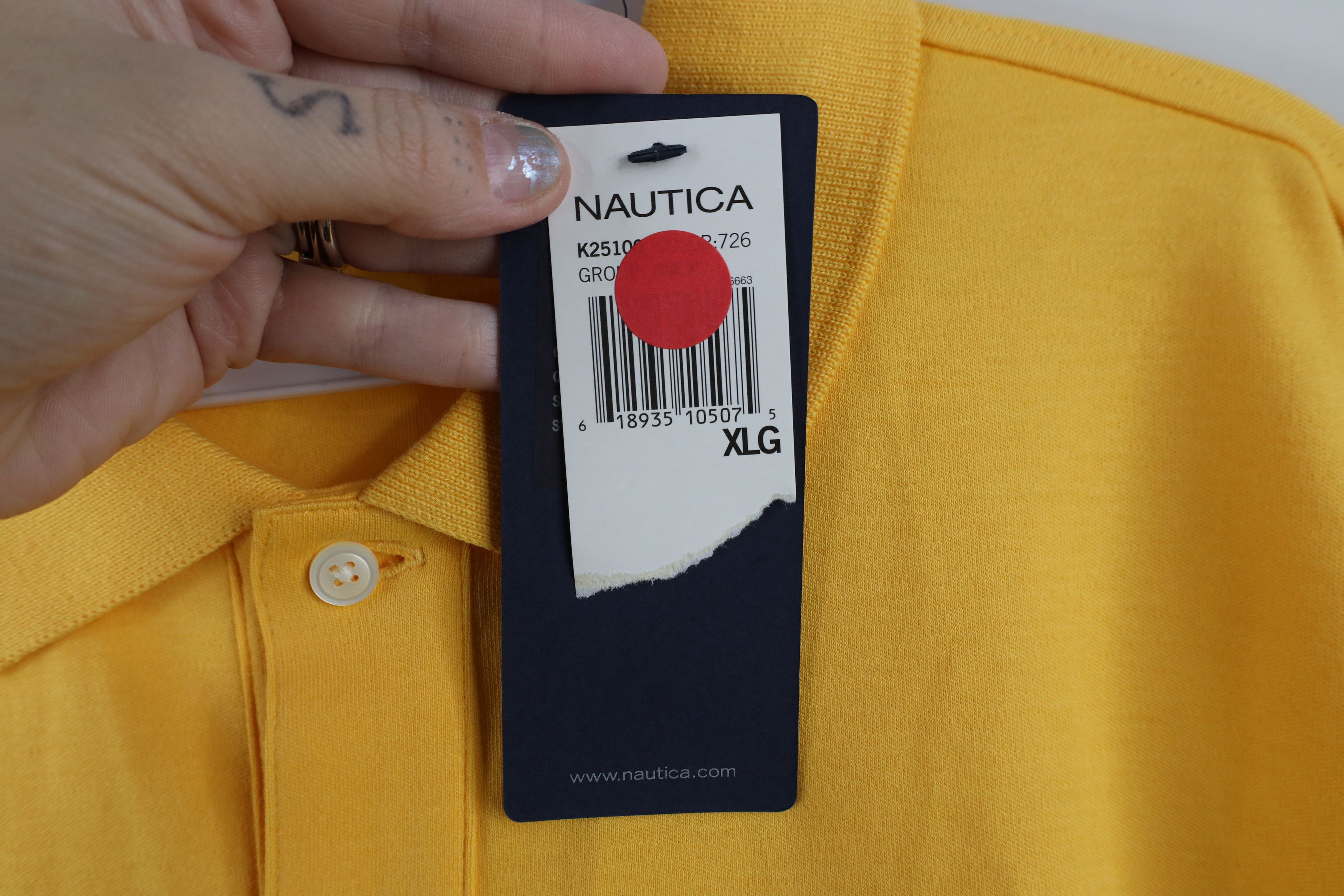 Nautica × Vintage Deadstock Vintage Nautica Sailing Collared Polo Shirt Yellow Size US XL / EU 56 / 4 - 7 Thumbnail