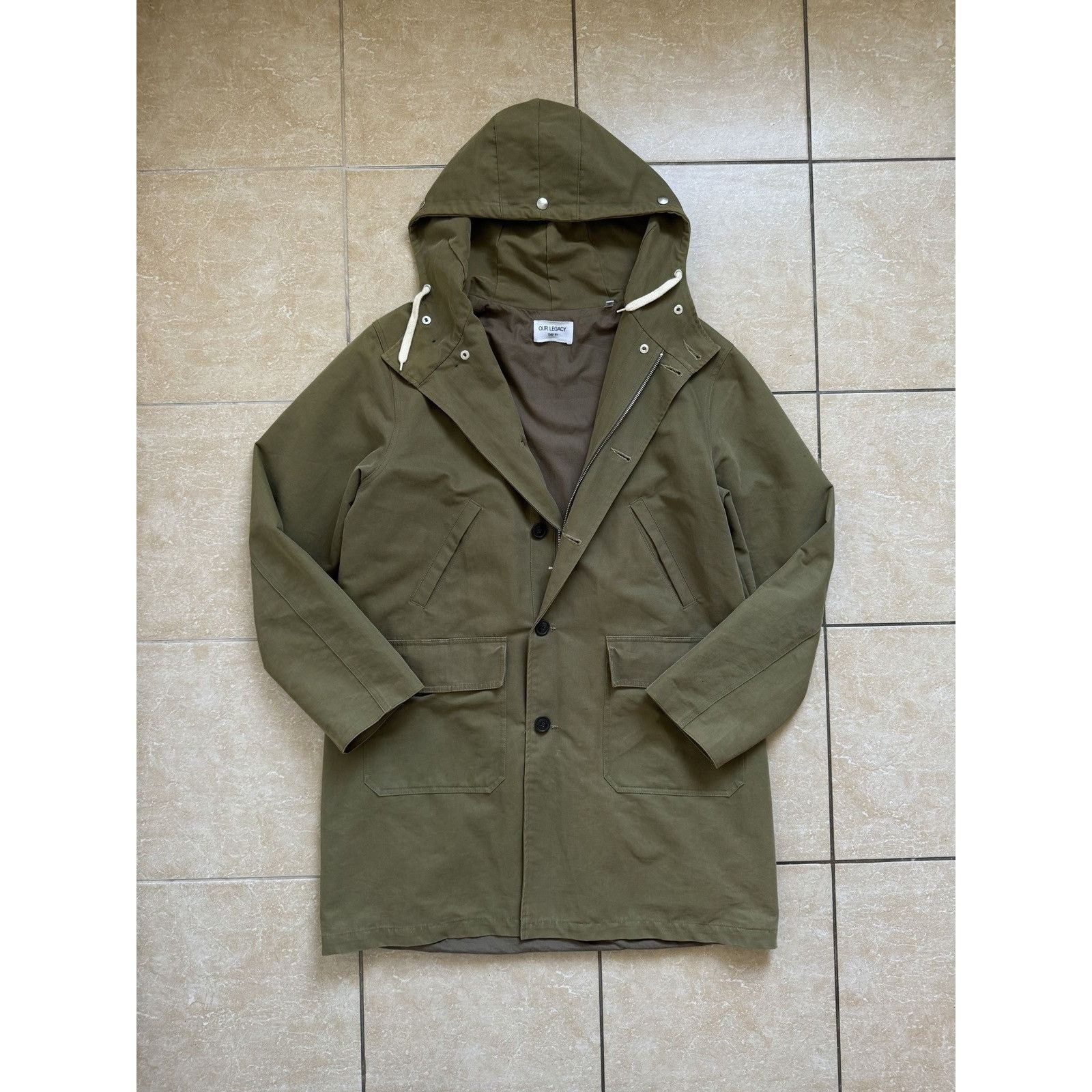 Our Legacy Our Legacy Olive Vintage Oil Shield Waxed jacket Size US L / EU 52-54 / 3 - 1 Thumbnail