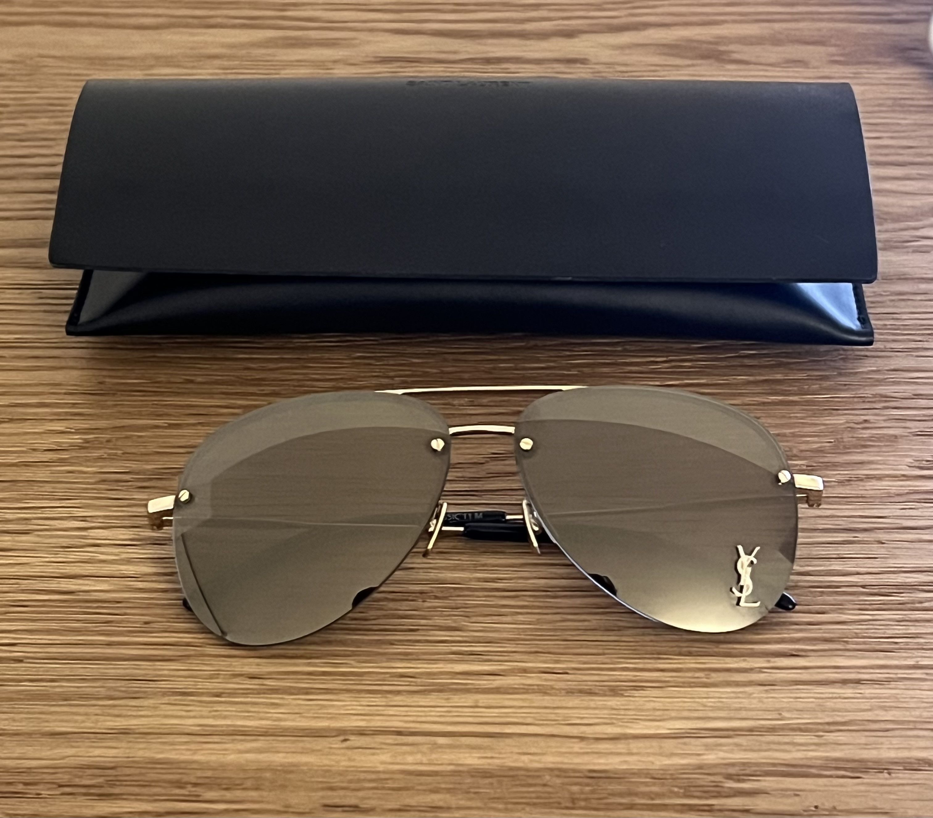 Yves Saint Laurent Rimless Aviator Sunglasses Size ONE SIZE - 1 Thumbnail