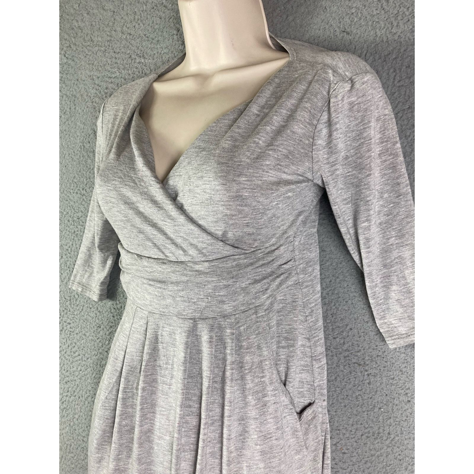 Other Midi Wrap Dress Womens Rayon Spandex New Gray Grey Medium Size M / US 6-8 / IT 42-44 - 6 Thumbnail