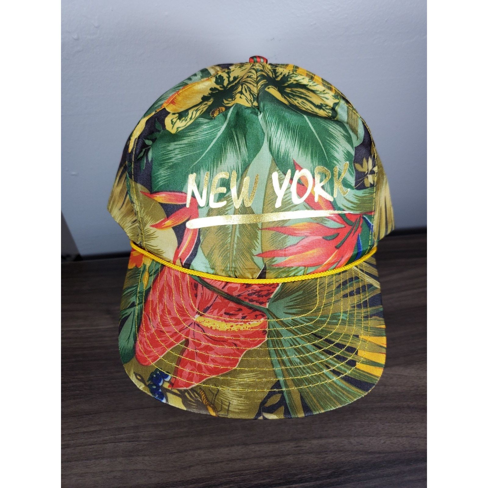 Vintage NEW YORK Jungle Hat Nylon Snapback Cap Floral NY NYC Size ONE SIZE - 2 Thumbnail