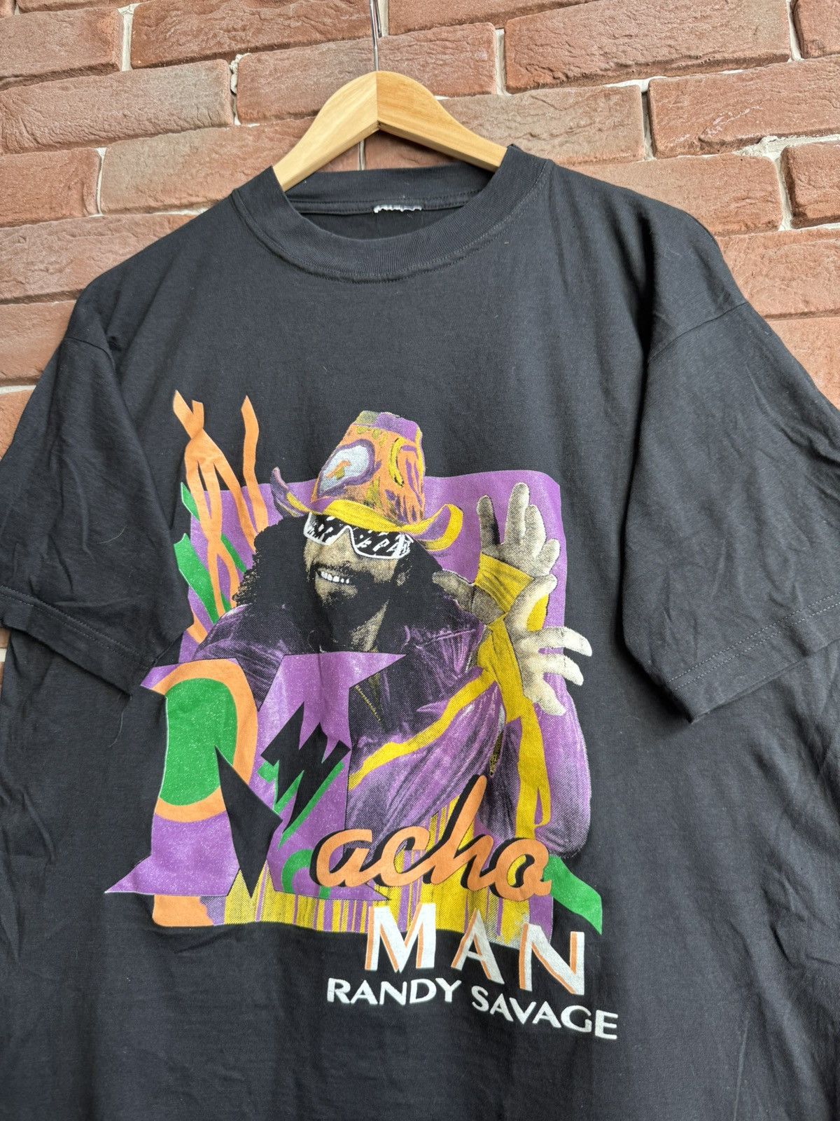 Vintage Rare Vintage 90s Macho Man WWE WWF Wrestling Promo Tee Size US L / EU 52-54 / 3 - 4 Thumbnail
