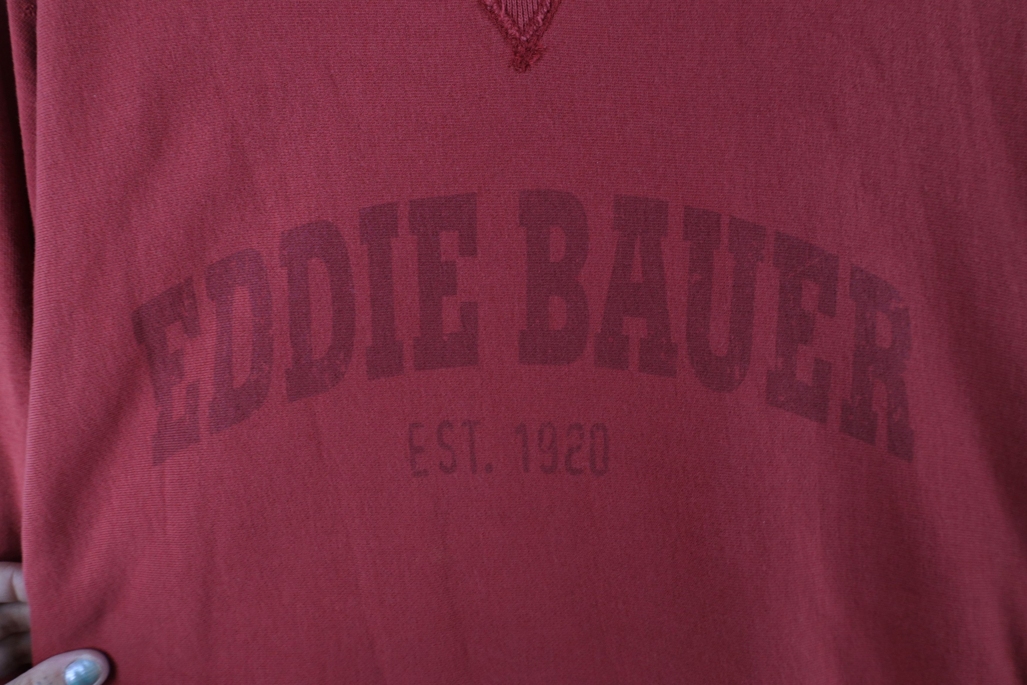 Eddie Bauer × Vintage Vintage Eddie Bauer Spell Out Block Letter Sweatshirt Red Size US L / EU 52-54 / 3 - 4 Thumbnail