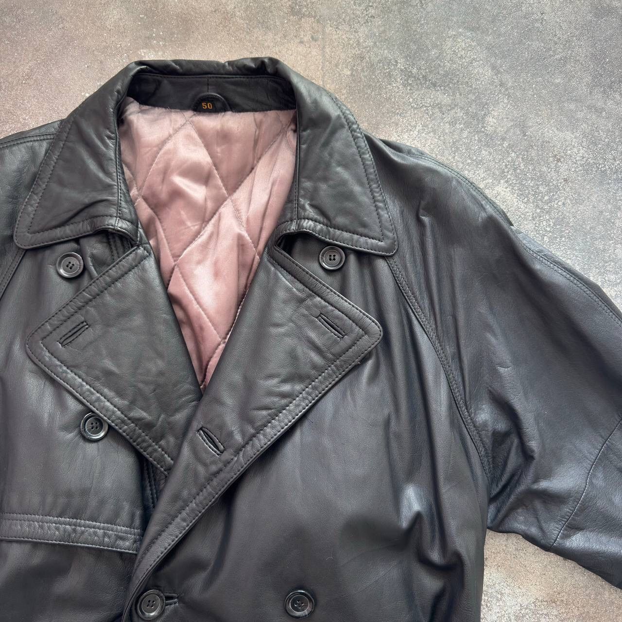 Other 90s Matrix Style Vintage Belted Leather Trench Coat Jacket Size US L / EU 52-54 / 3 - 5 Thumbnail