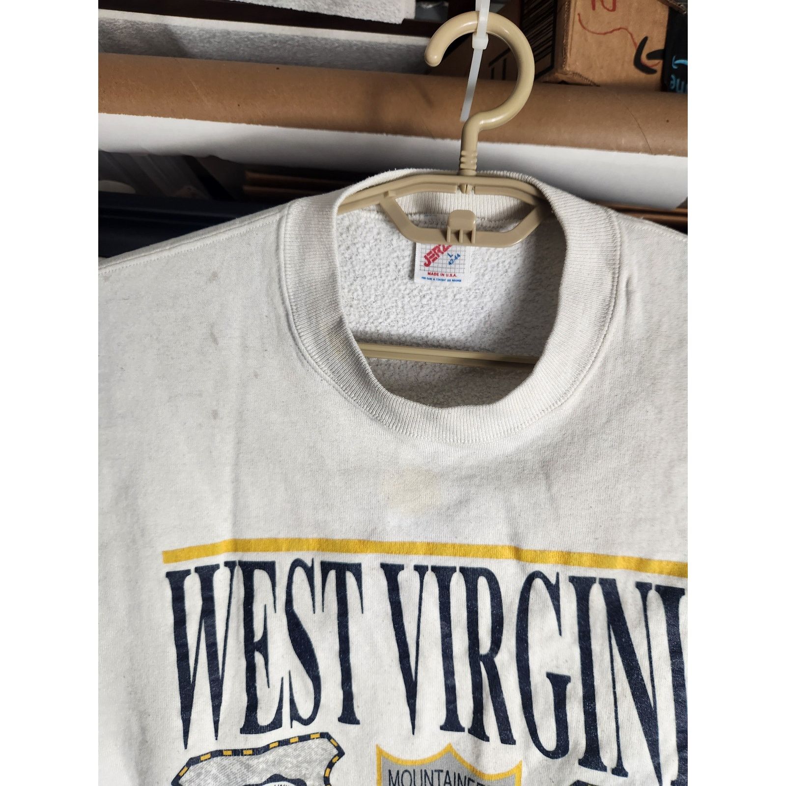 Jerzees Vintage 90s West Virginia WVU Crewneck Women's large Size L / US 10 / IT 46 - 4 Thumbnail