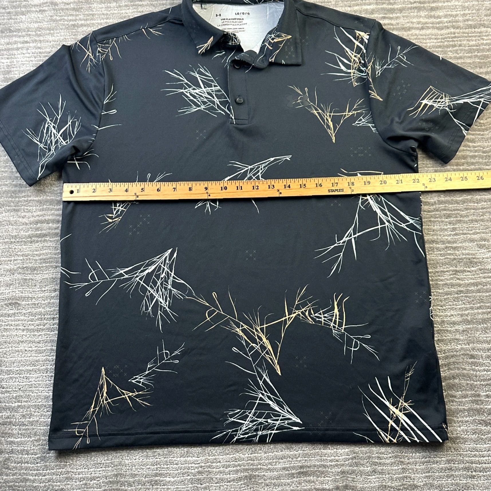 Under Armour Under Armour Polo Shirt Mens L Black Golf All Over Print Playoff Printed Size US L / EU 52-54 / 3 - 7 Thumbnail