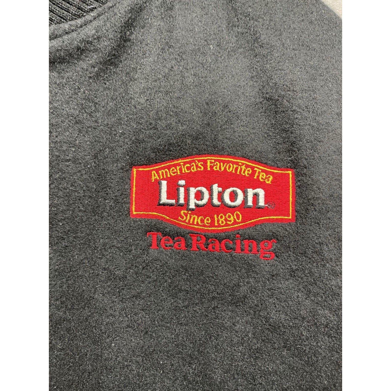 Other VTG Lipton Tea Racing Promo Varsity Jacket Black Leather Woo Size US L / EU 52-54 / 3 - 3 Thumbnail