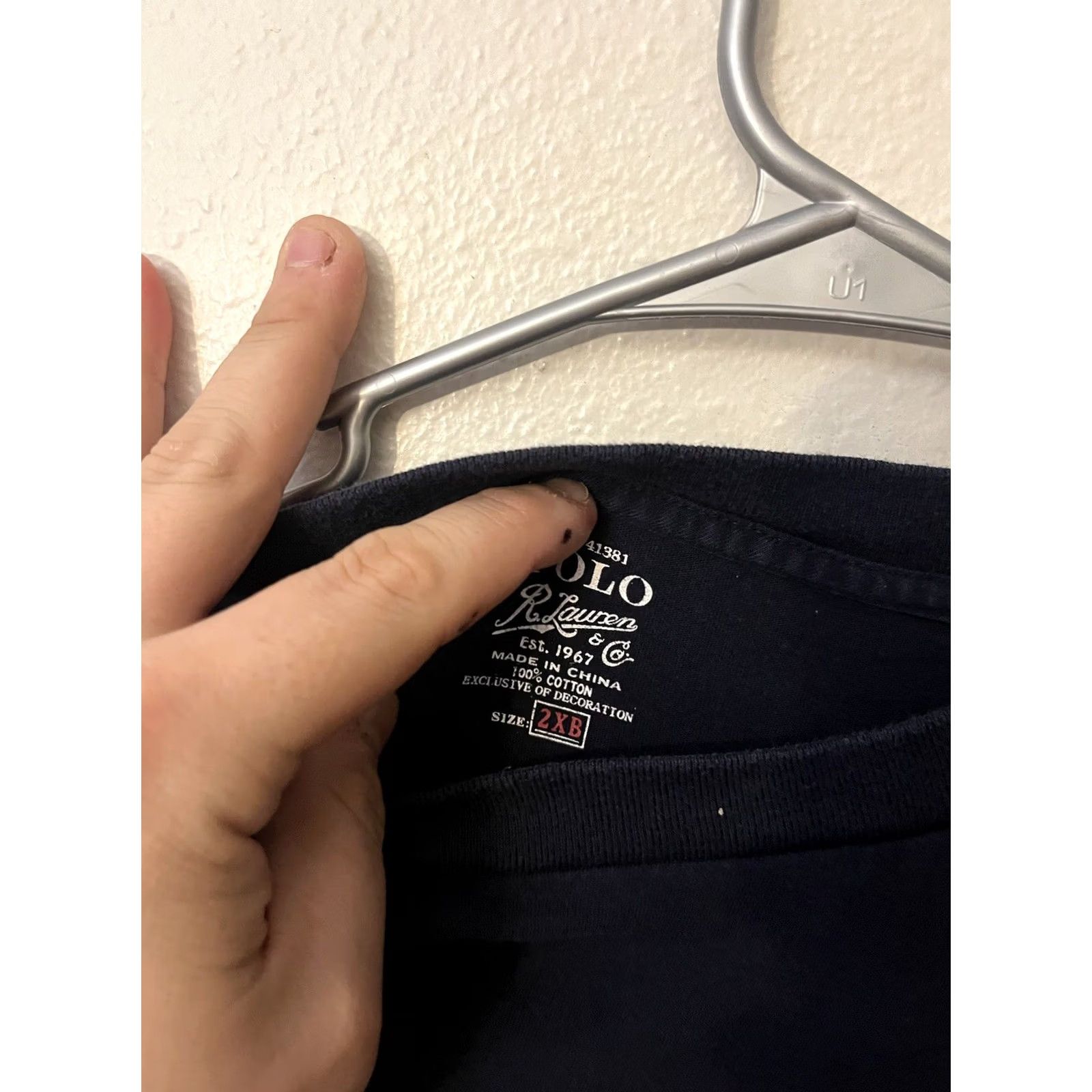 Polo Ralph Lauren VINTAGE Polo Ralph Lauren Tee T-Shirt Top Crew Neck Pocket Pony Logo Navy Blue Reg Fit 2XB Men Size US XXL / EU 58 / 5 - 3 Thumbnail