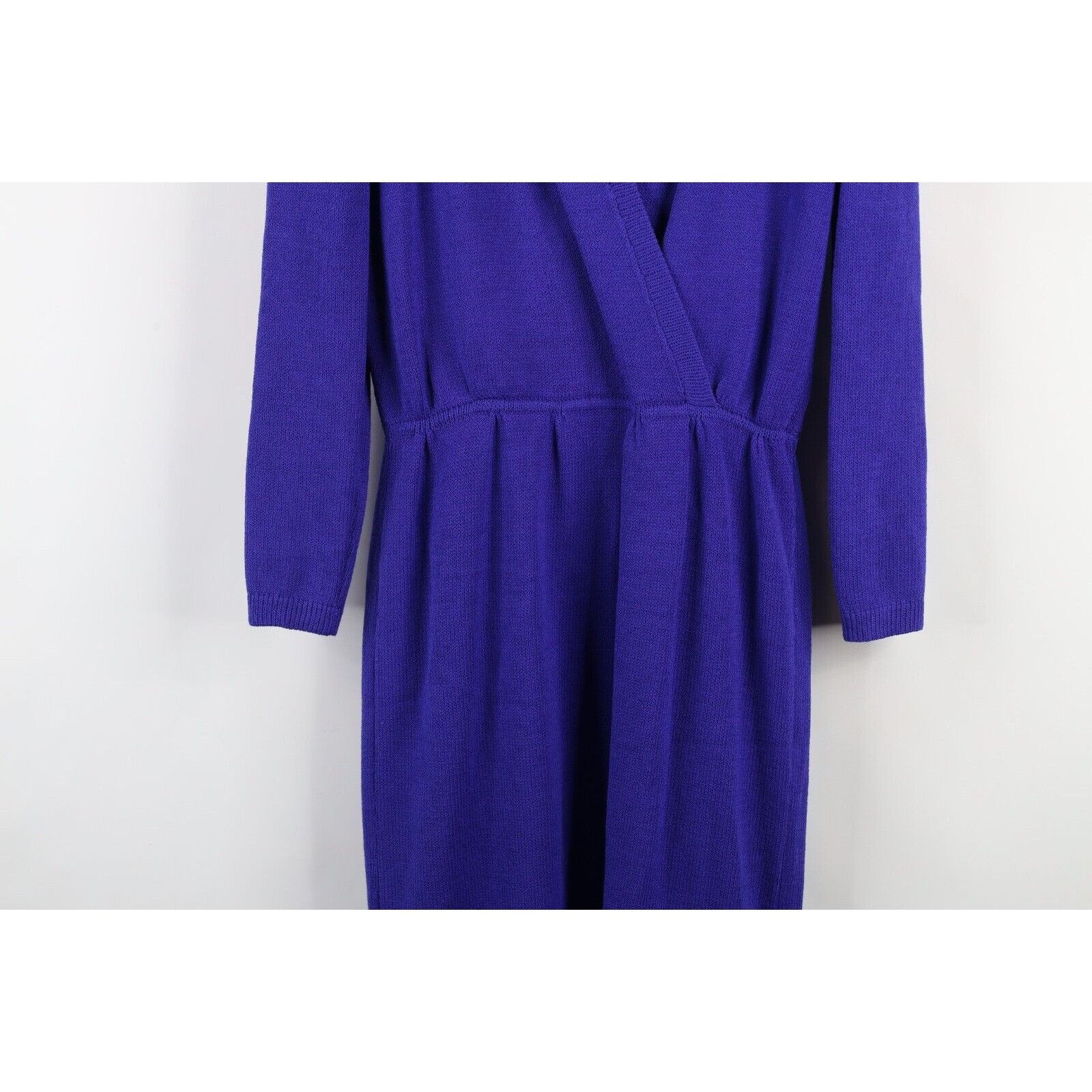 St. John × Vintage Vintage 70s 80s St John Marie Gray Wool Knit Sweater Dress Size M / US 6-8 / IT 42-44 - 3 Thumbnail